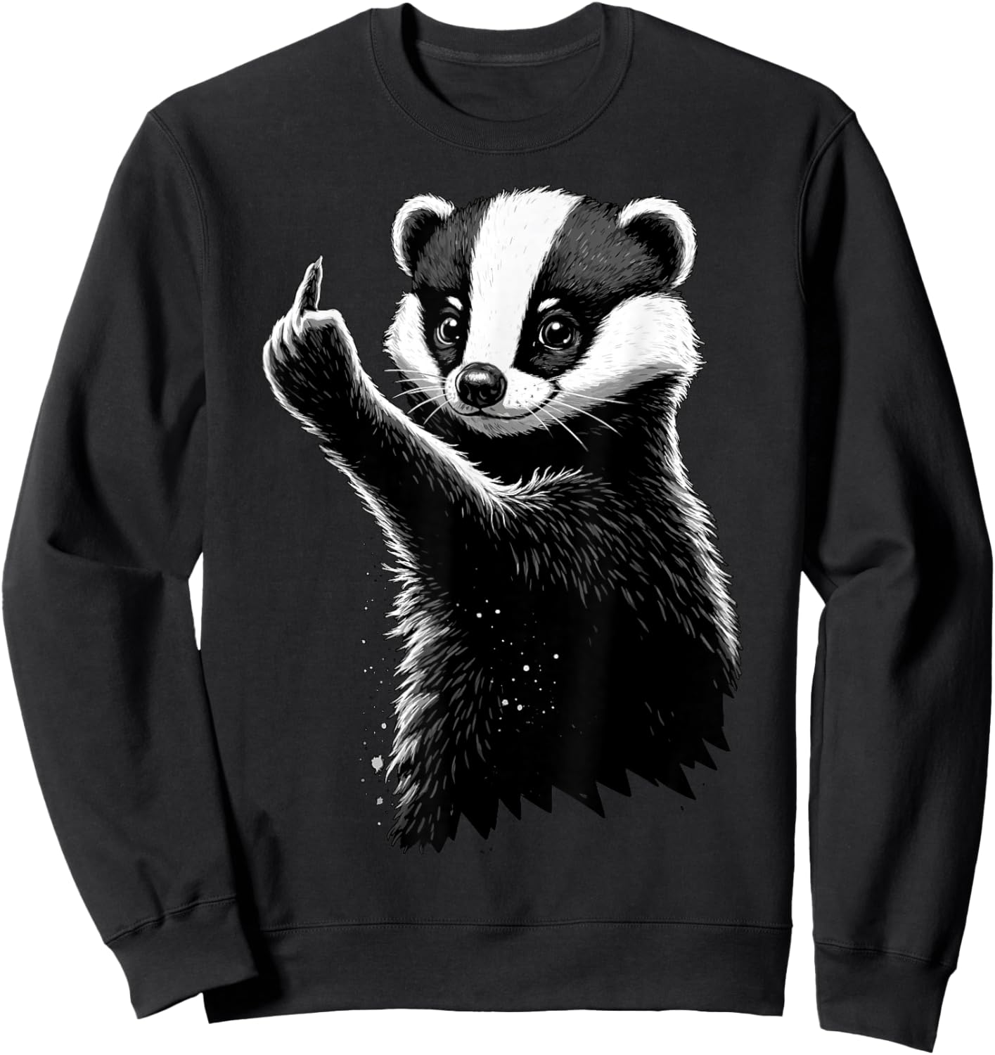 Cheeky Dachs Mid-Finger Angry X Angry Badger Sweatshirt - Sweatshirt | Black