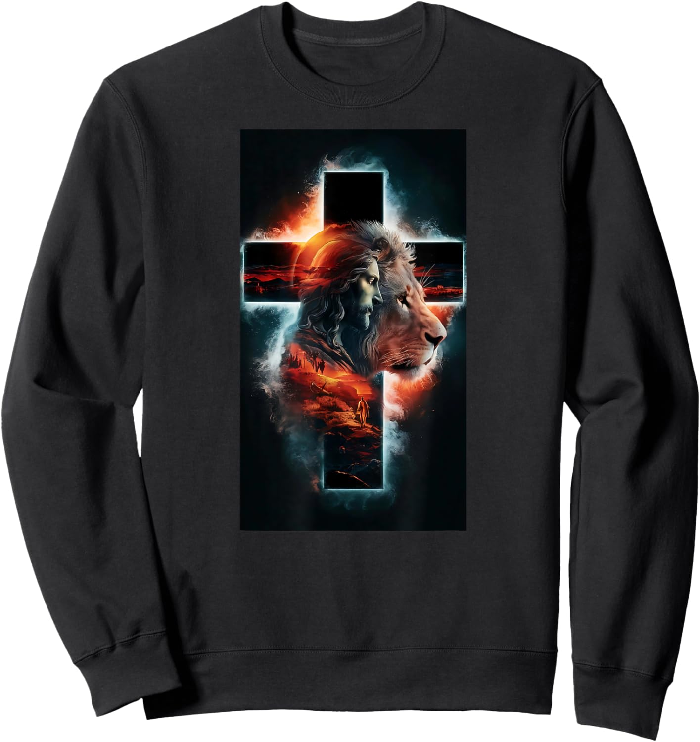 Cross Shirts Women Faith in Christ Sweatshirt - Sweatshirt | Black