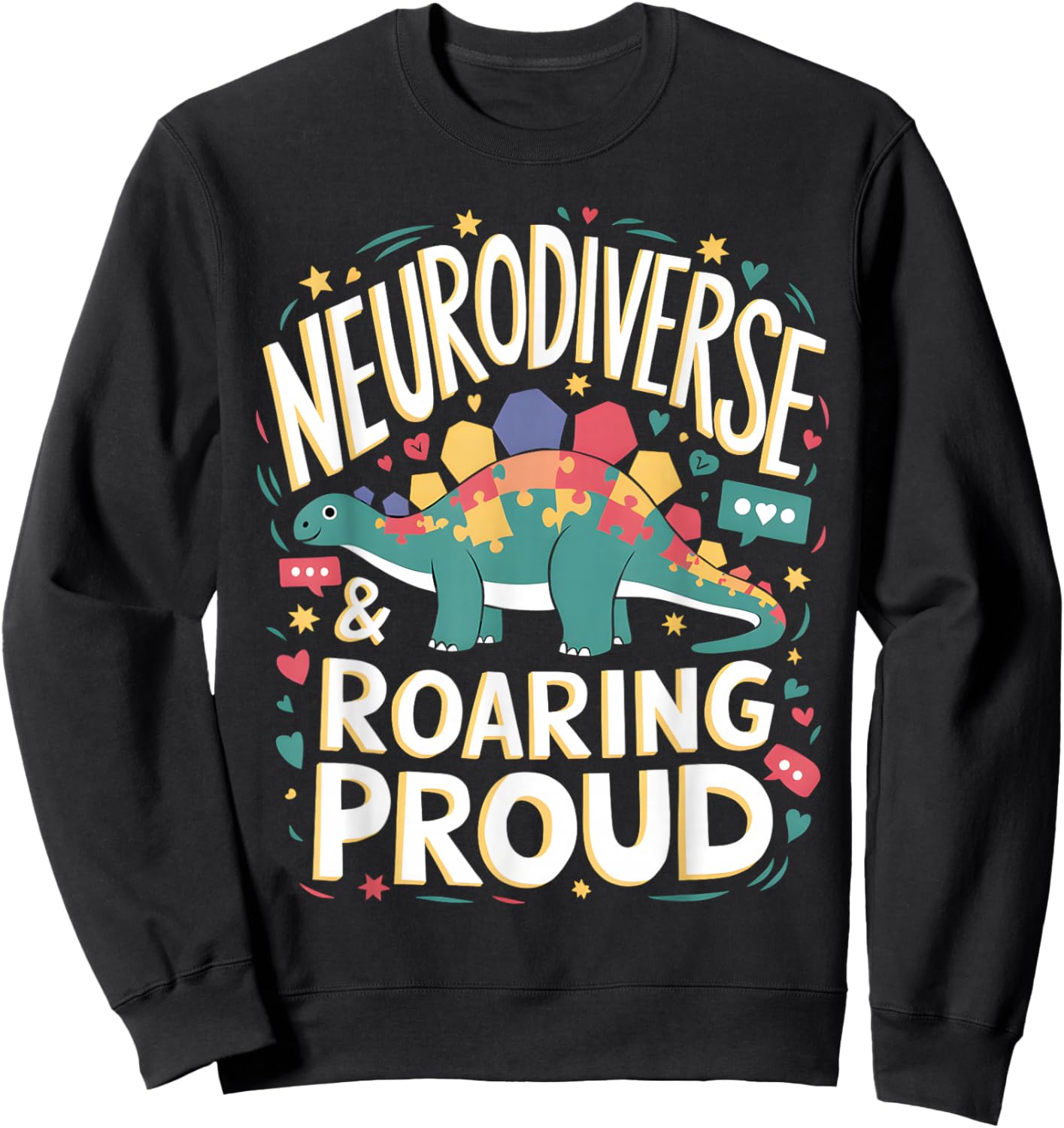 Neurodiverse Dinosaur ABA Therapy Design Sweatshirt - Sweatshirt | Black