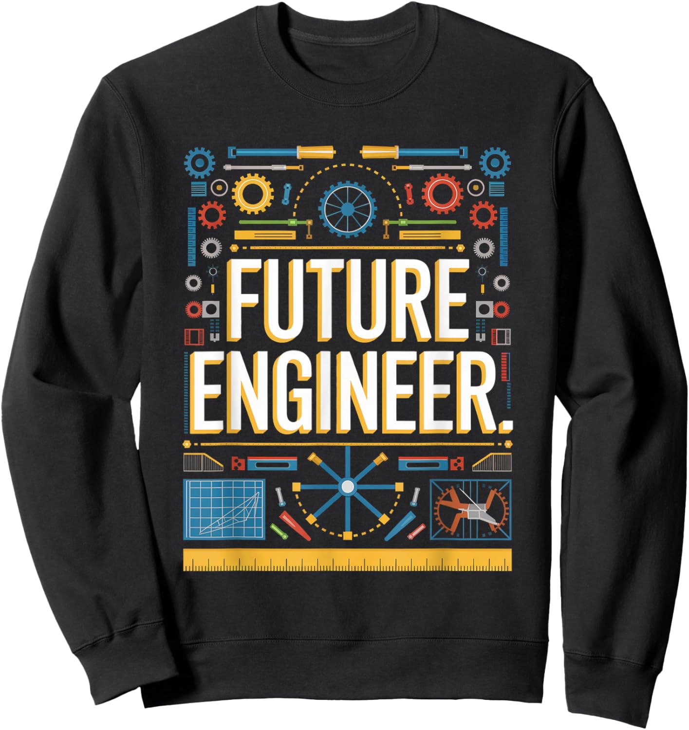 Future Engineer Graduation School Kids Toddler Women Men Sweatshirt - Sweatshirt | Black