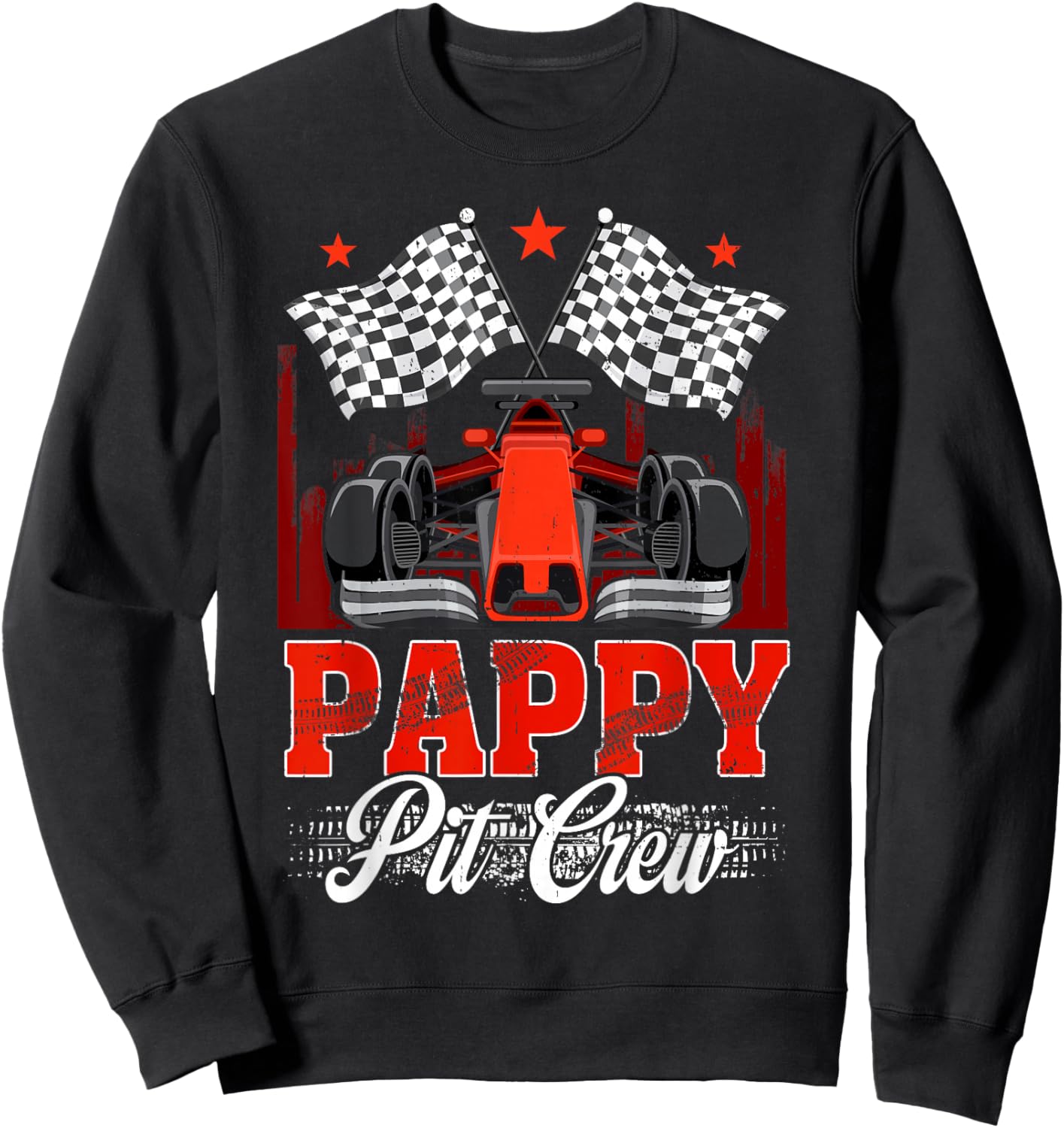 Race Car Birthday Party Racing Family Pappy Pit Crew Sweatshirt - Sweatshirt | Black