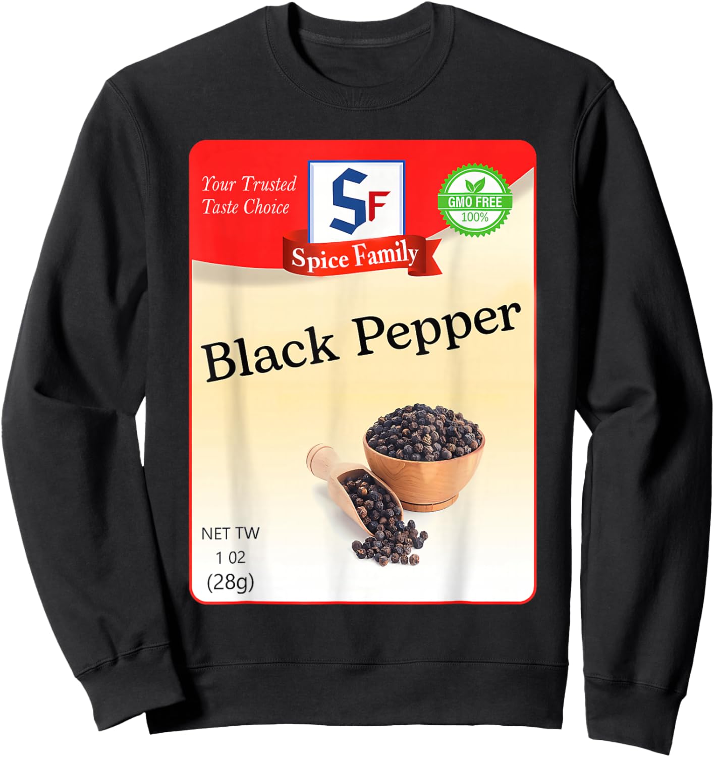 Black Pepper Condiment Holiday Spice Group Costumes Sweatshirt - Sweatshirt | Black