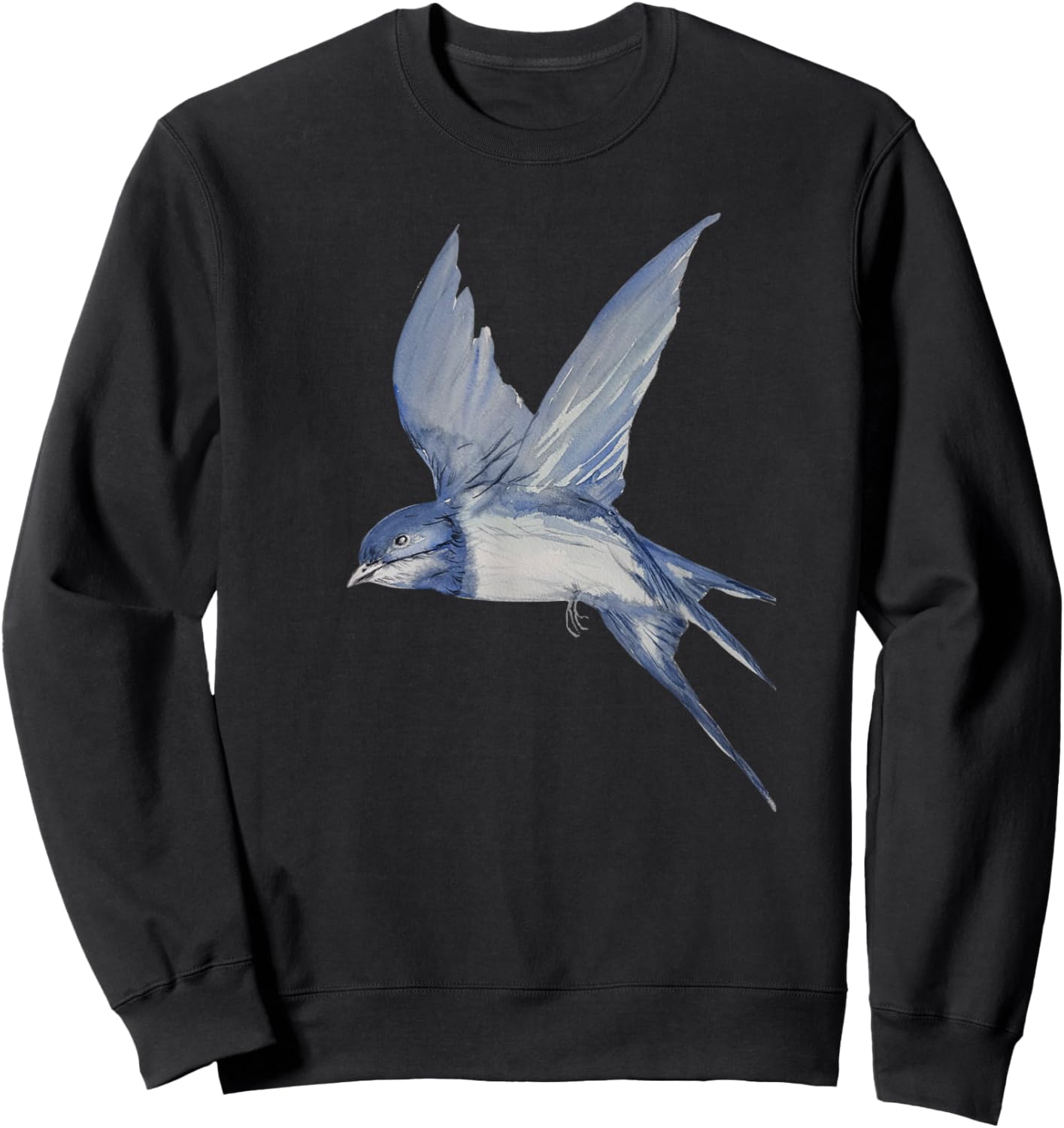 Swallow Bird Watercolor Design Sweatshirt - Sweatshirt | Black