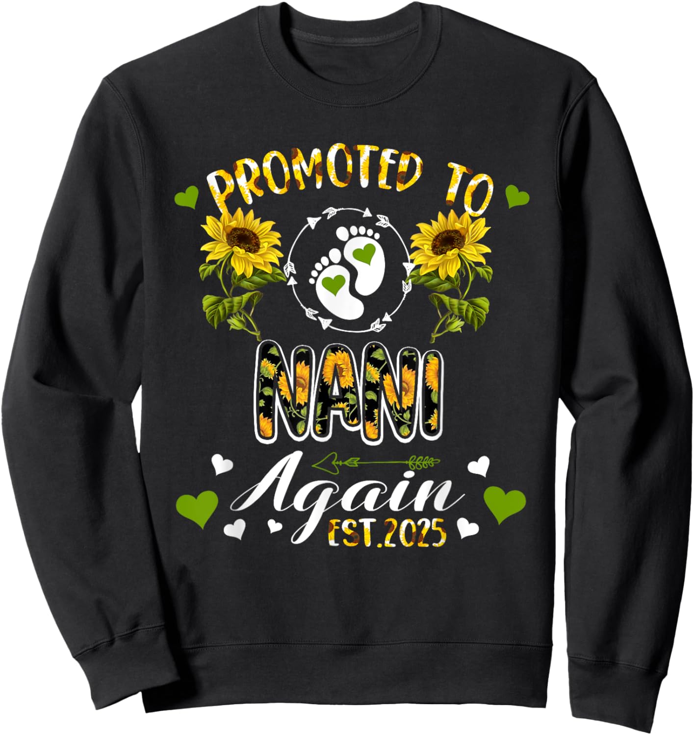 Promoted to Nani Again 2025 Pregnancy Sweatshirt - Sweatshirt | Black