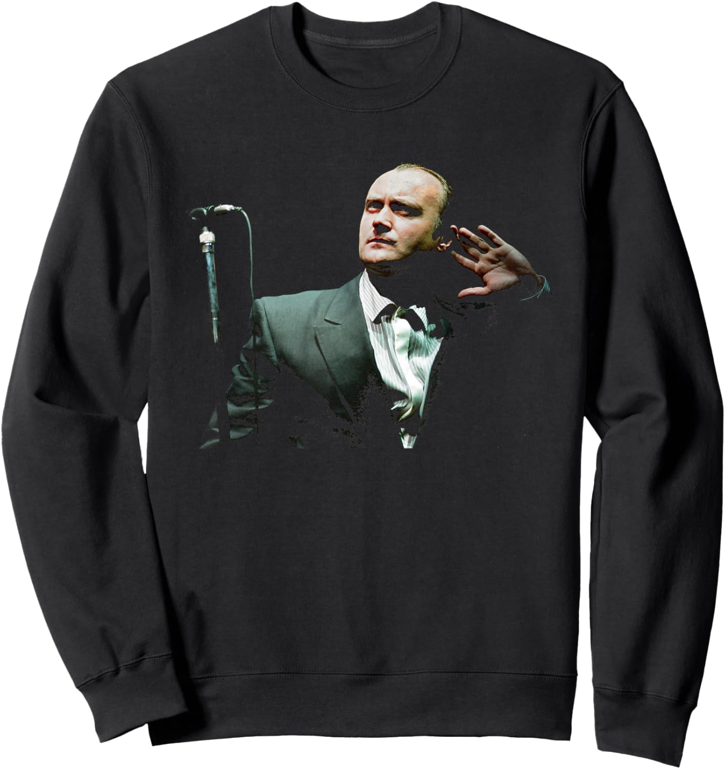 Singer Phil Collins Live On Stage 1990 Sweatshirt - Sweatshirt | Black