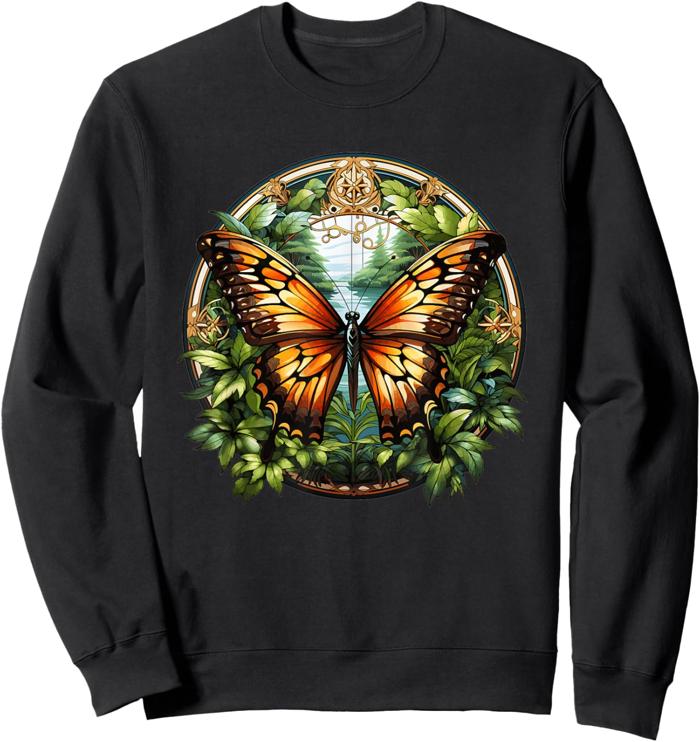 Colorful Butterfly I Flower Butterfly Sweatshirt - Sweatshirt | Black