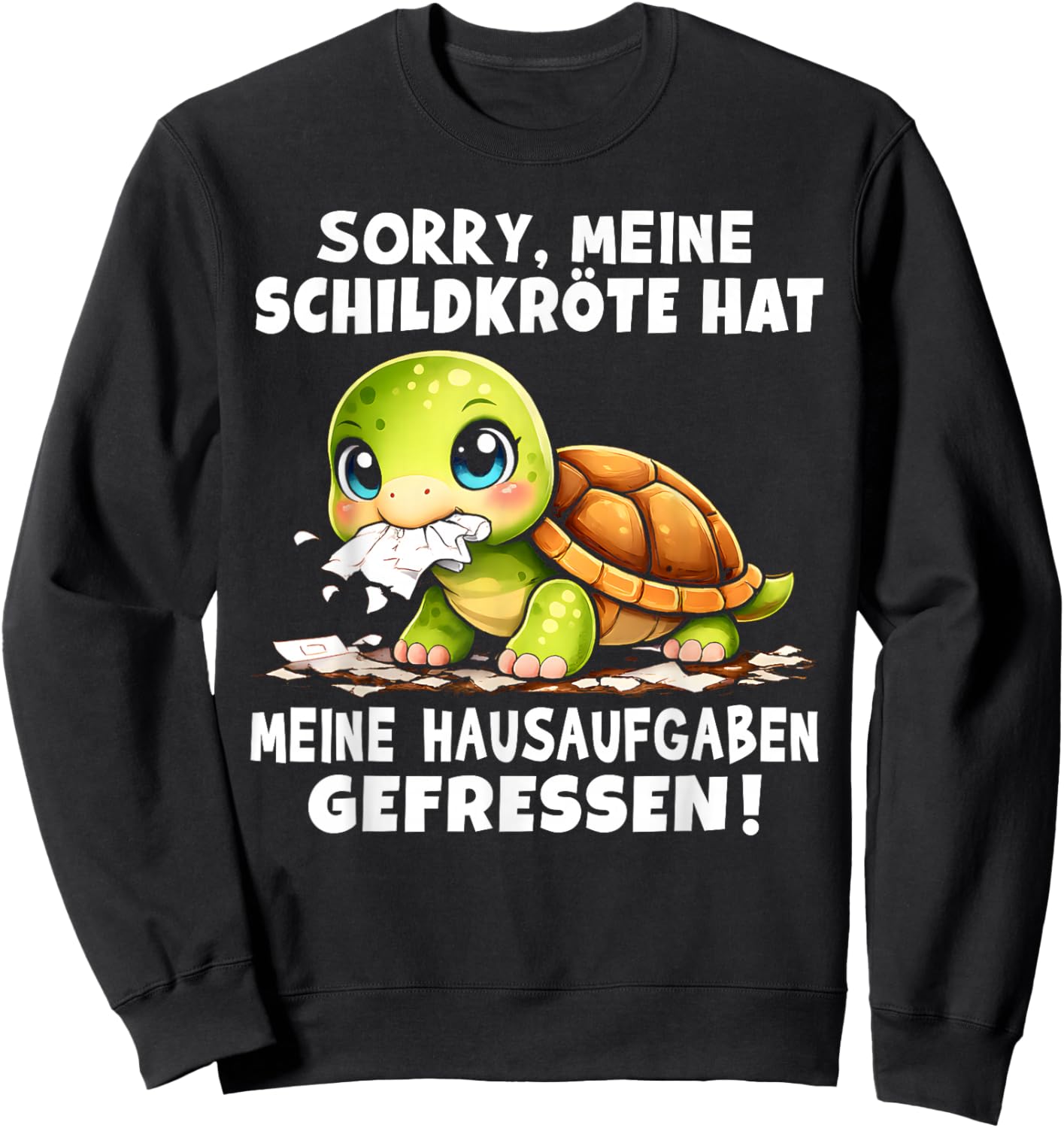 Schildkröte Hausaufgaben Spruch Für Schüler Schule Schulkind Sweatshirt - Sweatshirt | Black