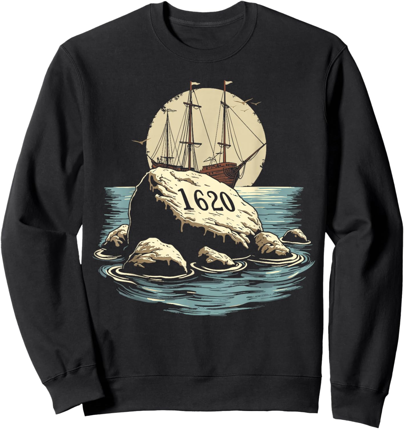 Plymouth Rock, Plymouth Massachusetts, Plymouth Rock Sweatshirt - Sweatshirt | Black