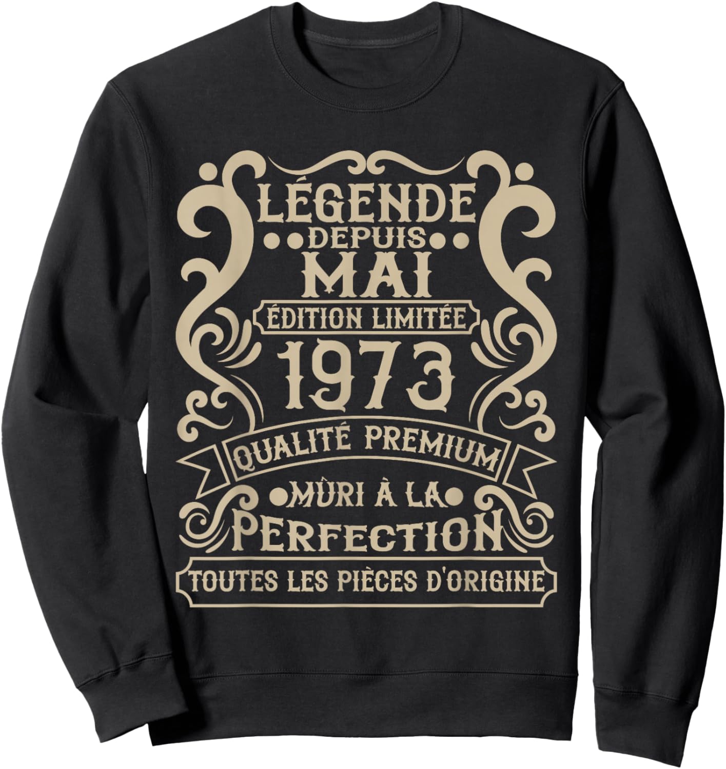 Mai 1973-53 Ans Anniversaire Cadeau Vintage 1973 Sweatshirt - Sweatshirt | Black