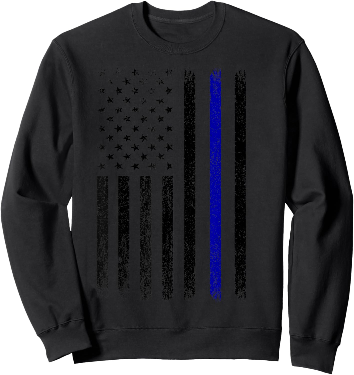 Police Thin Blue Line Flag USA American Patriotic Sweatshirt - Sweatshirt | Black