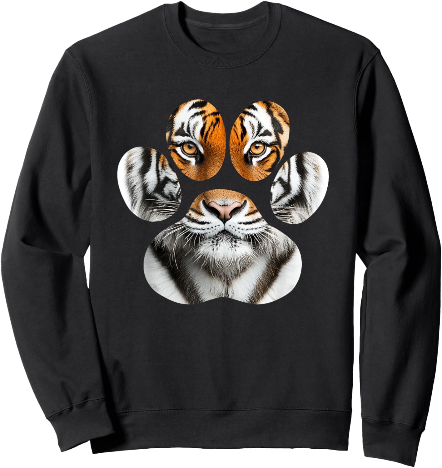 Tiger Eyes Paw Tiger Sweatshirt - Sweatshirt | Black