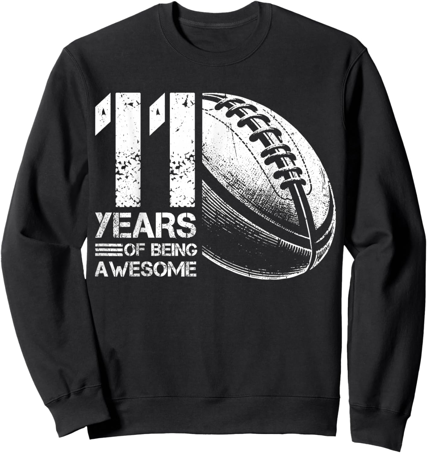 Retro Rugby Player for 11th Birthday Boy Girl 11 Years Old Sweatshirt - Sweatshirt | Black