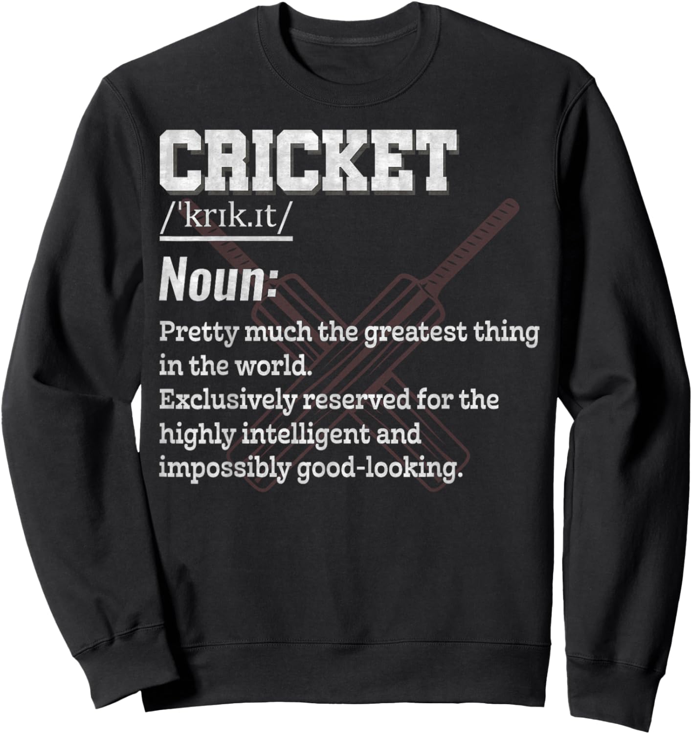 Cricket Definition For Sports Team Cricket Player Sweatshirt - Sweatshirt | Black