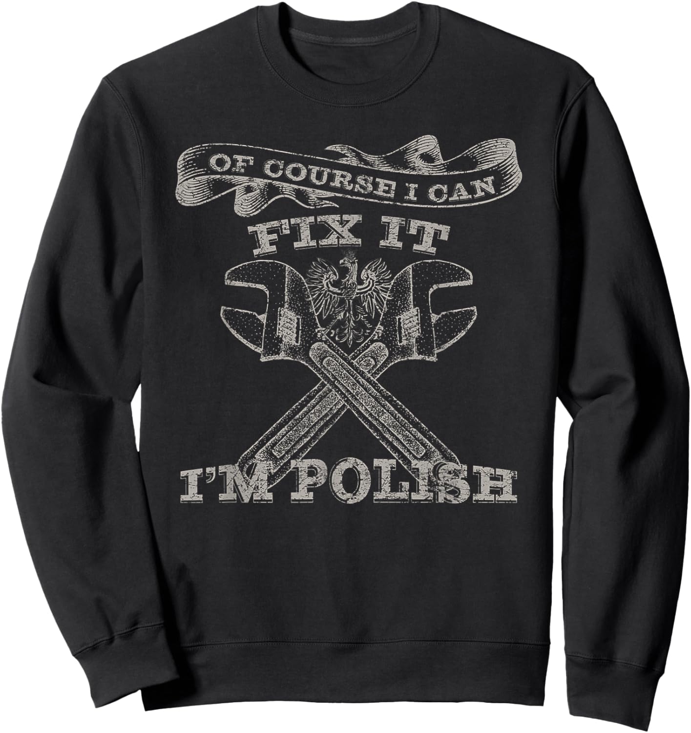 Funny Gifts, Poland Pride, Polish Fixer Sweatshirt - Sweatshirt | Black