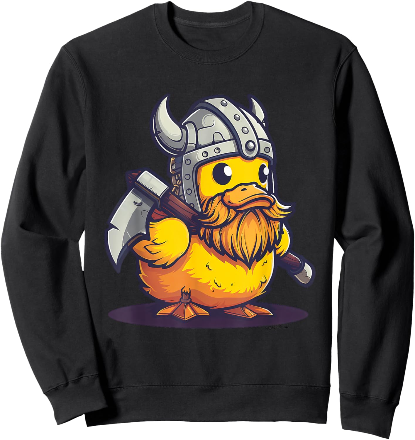 Rubber Duck Rubber Duckie Viking Duck Viking Helmet Vikings Sweatshirt - Sweatshirt | Black