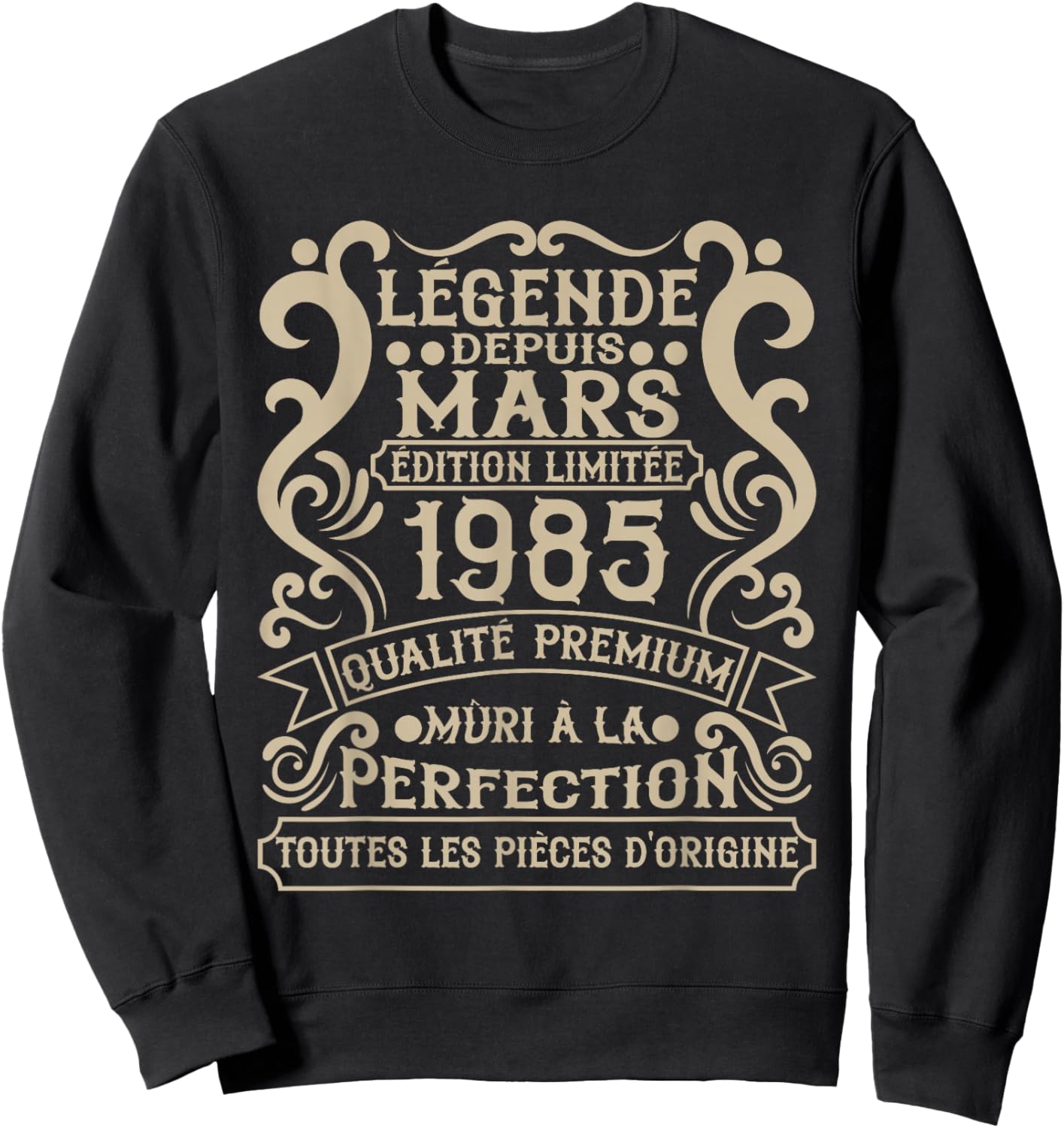 March 1985-41 Years Anniversary Gift Vintage 1985 Sweatshirt - Sweatshirt | Black