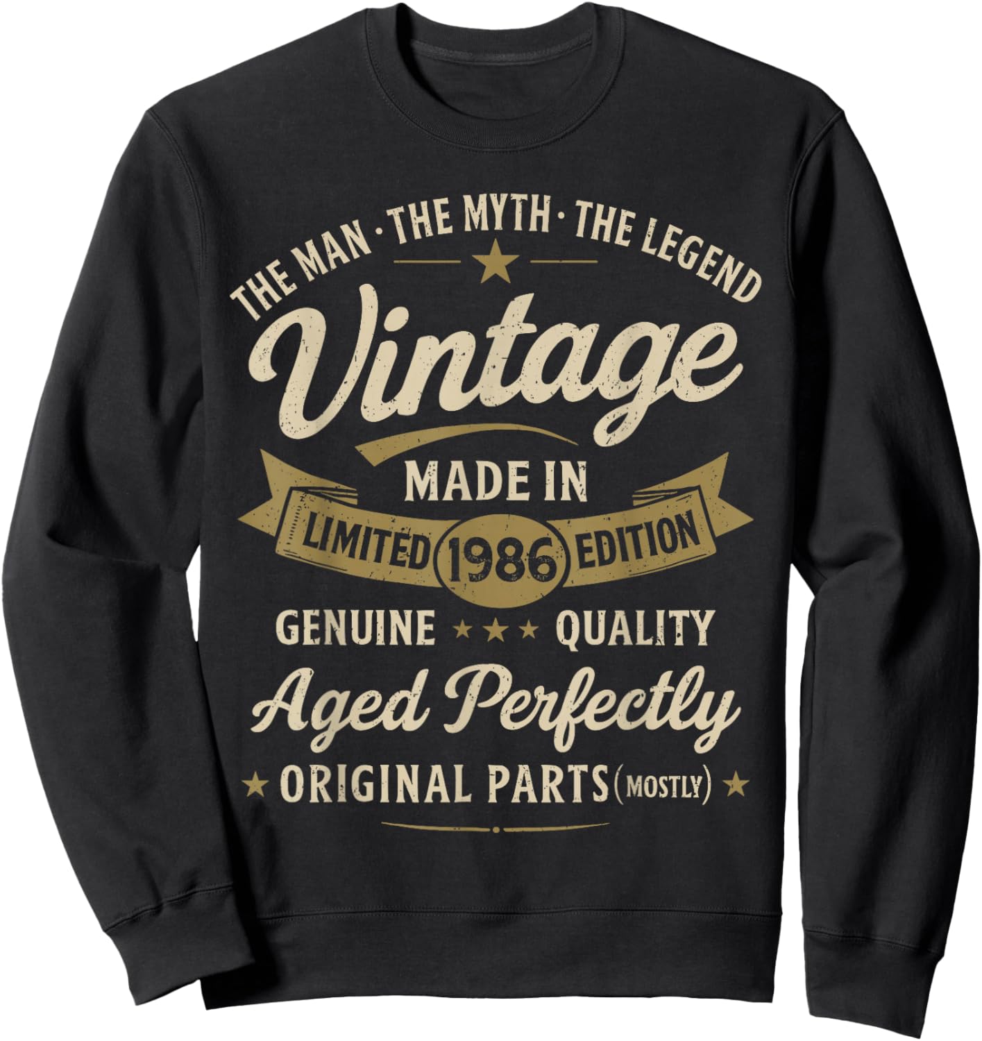40th Birthday Gift Vintage 1986 Men Funny 40 Years Old 1986 Sweatshirt - Sweatshirt | Black