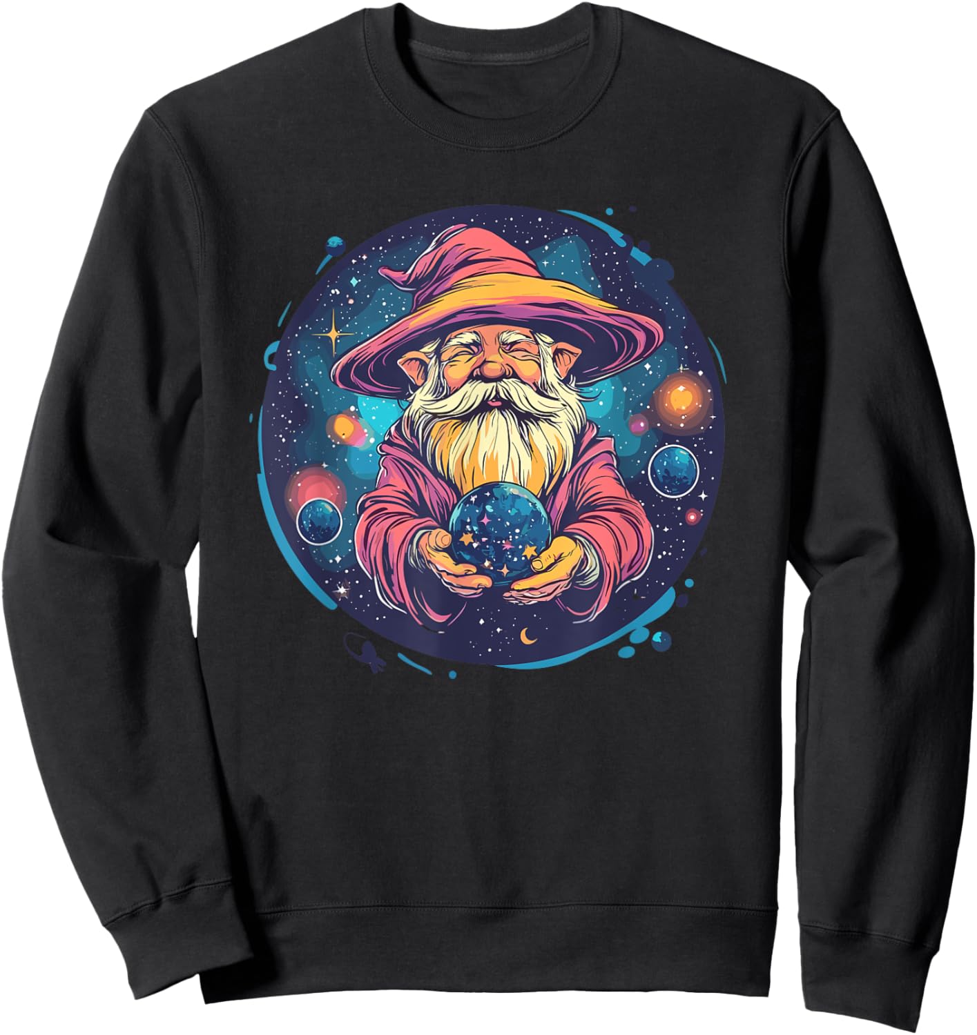 Mystical Cosmic Wizard Galaxy Magic Sweatshirt - Sweatshirt | Black