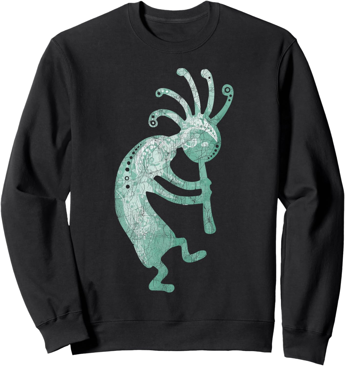 Retro Kokopelli Native American Southwest Tribe Men Women Sweatshirt - Sweatshirt | Black