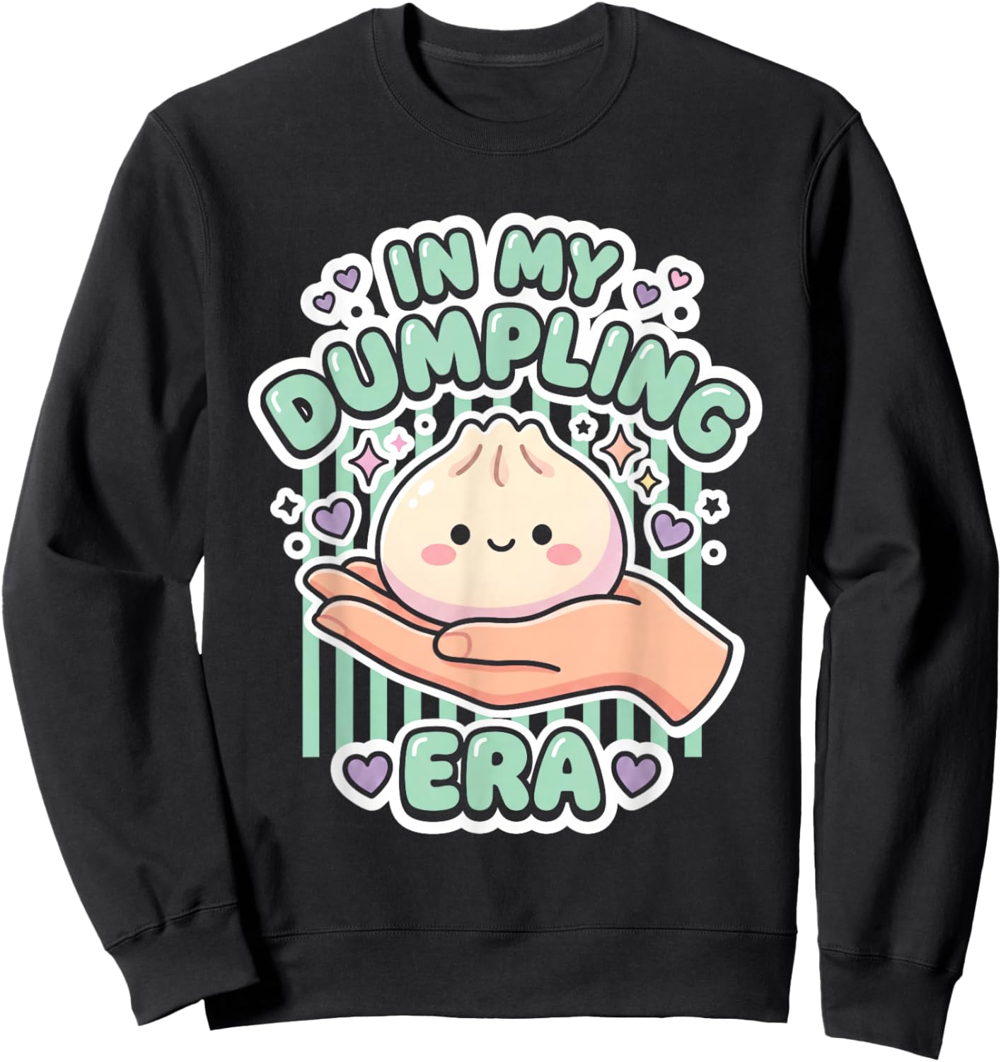 in My Dumpling Era Dumpling Squishy Cute Stress Ball Graphic Sweatshirt - Sweatshirt | Black
