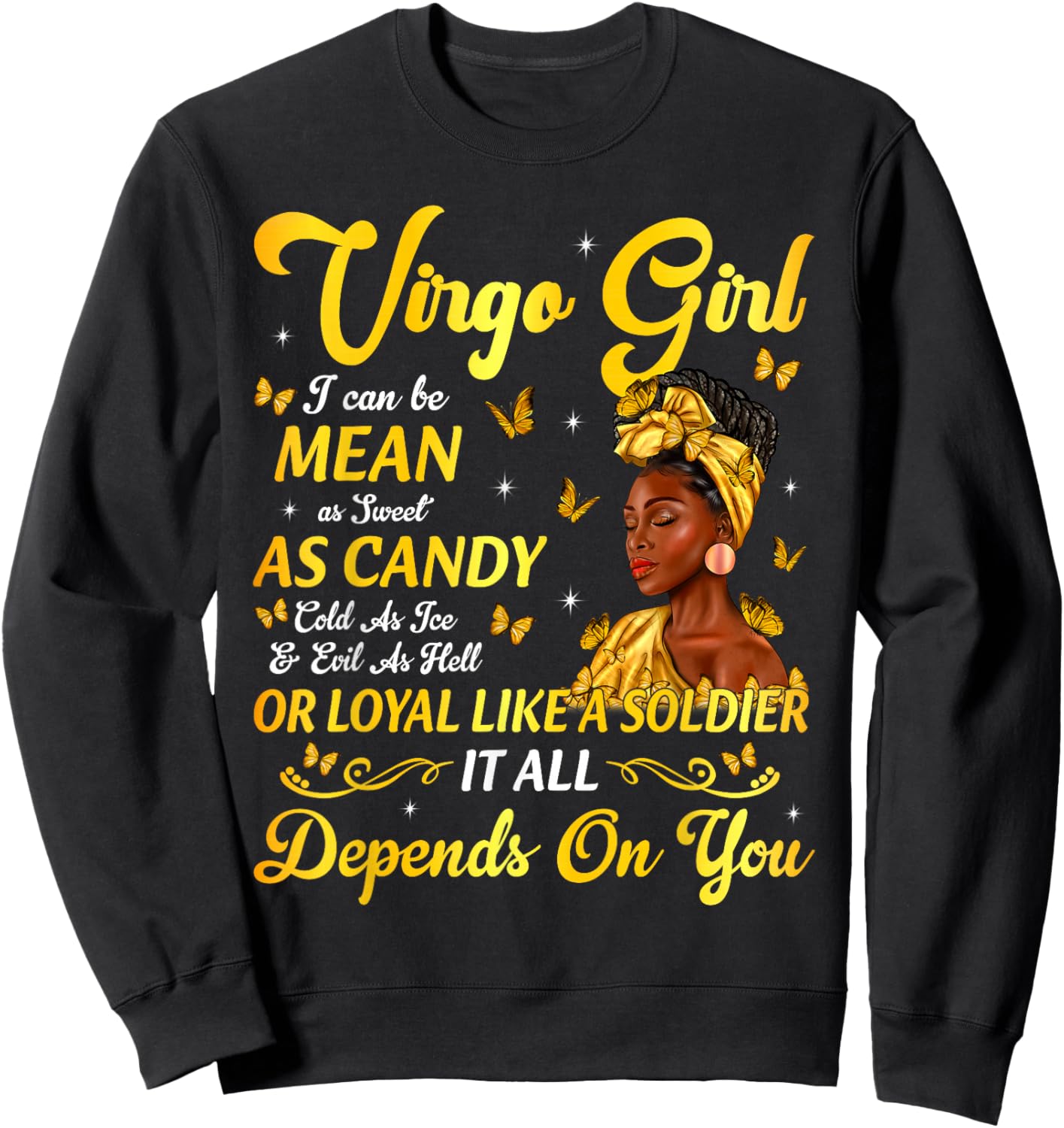 African American Birthday Black Women Virgo Girl Sweatshirt - Sweatshirt | Black