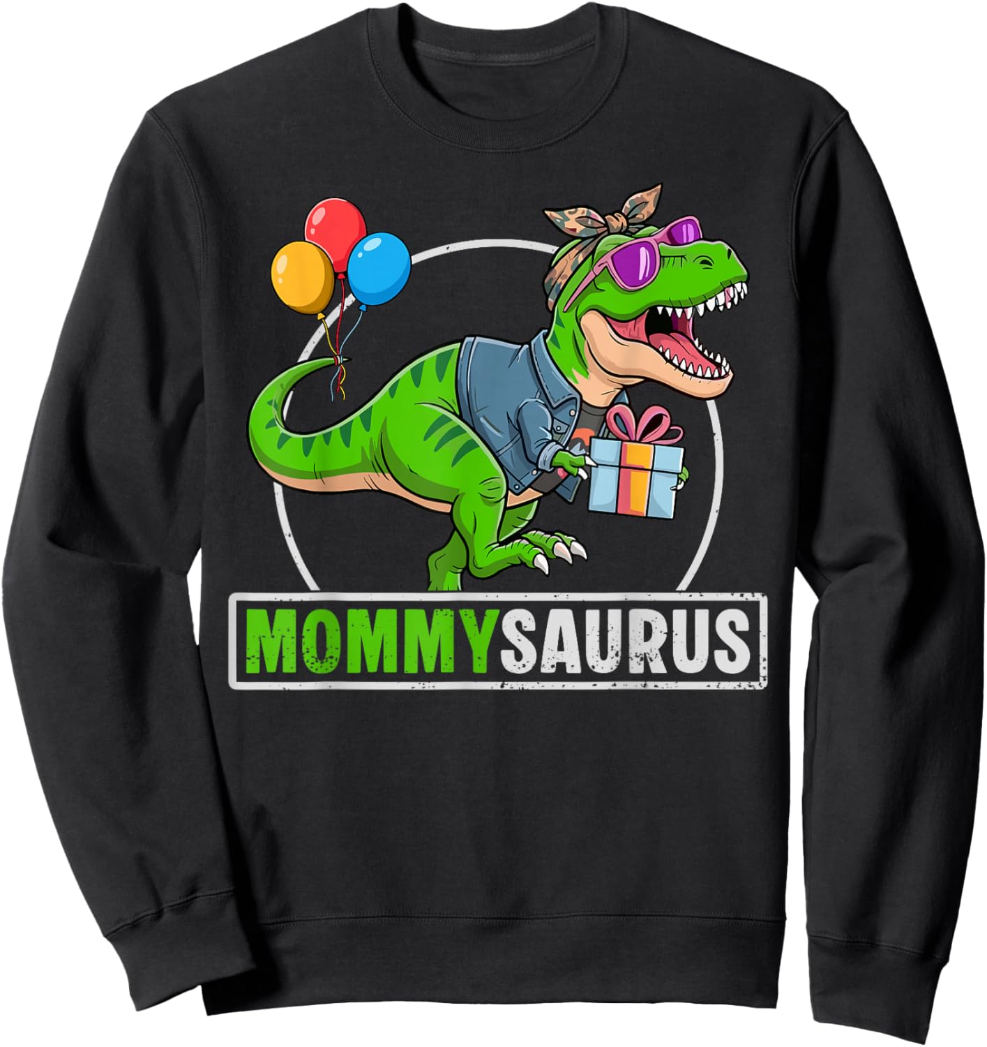 Mommysaurus T-Rex Dinosaur Mom Mama Saurus Family Matching Sweatshirt - Sweatshirt | Black