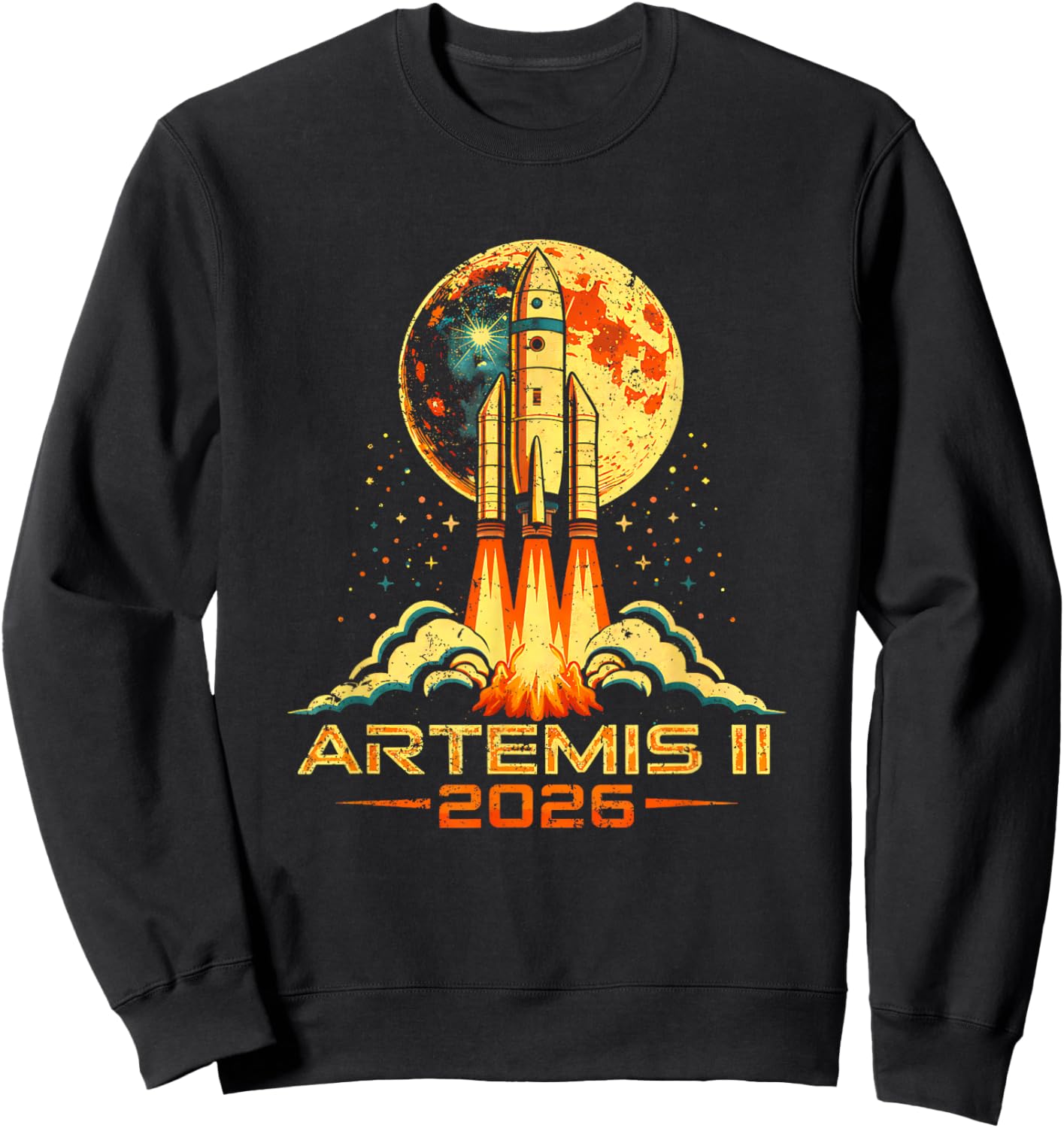 Artemis II Back to the Moon 2026 Gift Women Kids Sweatshirt - Sweatshirt | Black