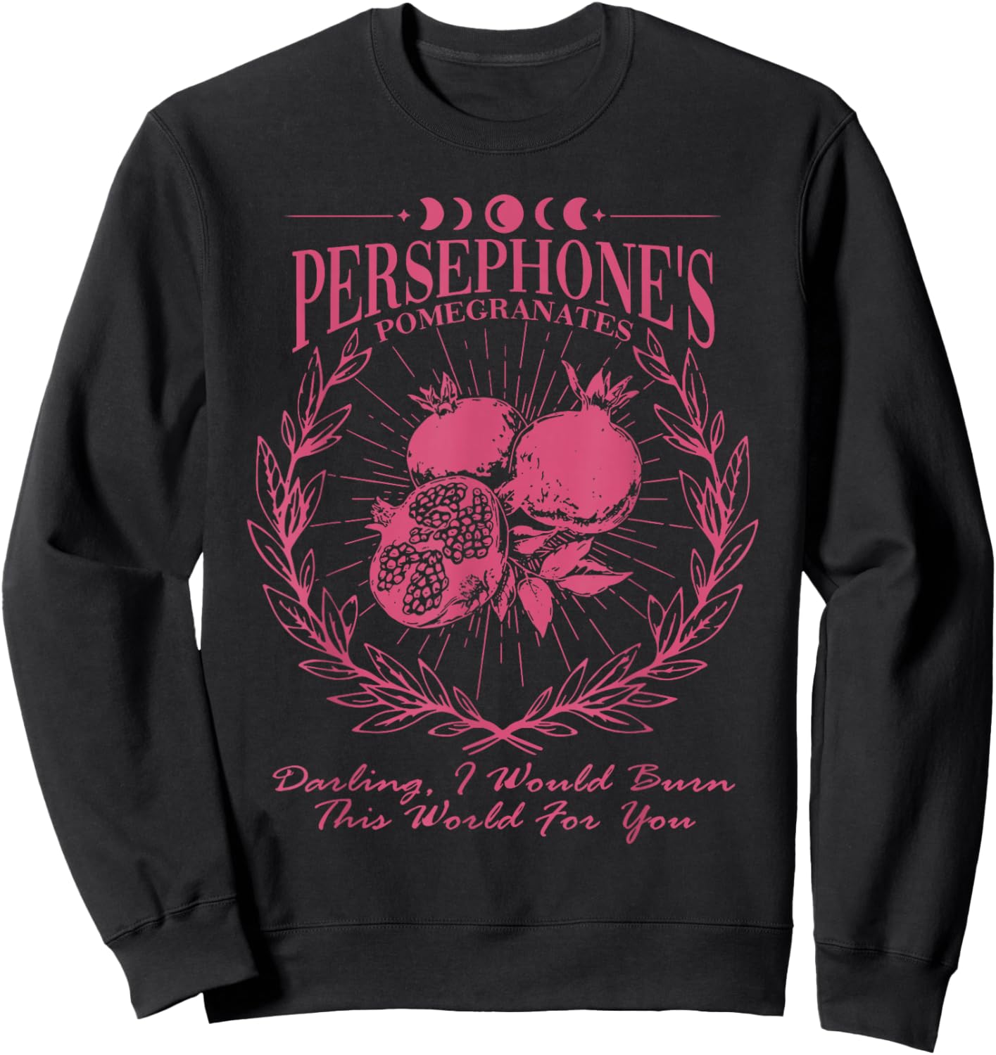 (2 Sided) Hades and Persephone Pomegranate Greek Mythology Sweatshirt - Sweatshirt | Black