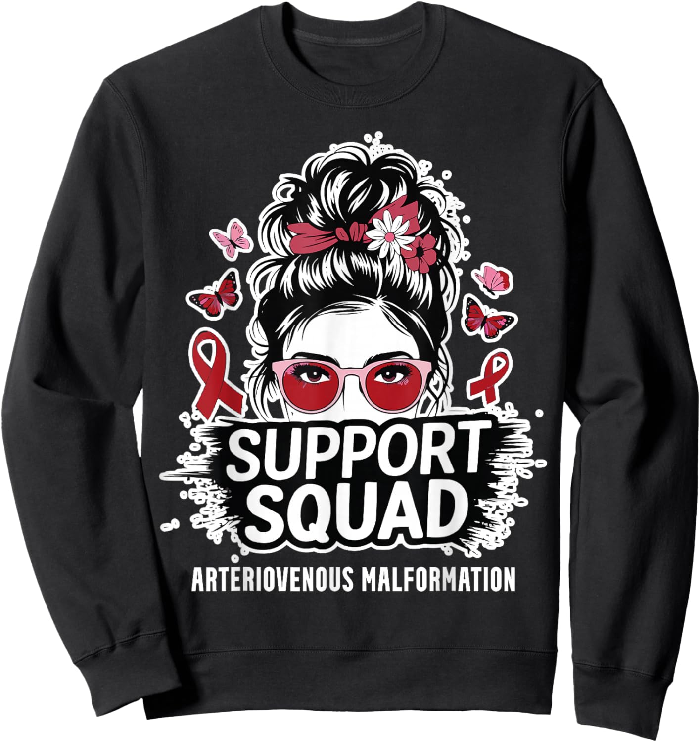 AVM Warrior Arteriovenous Malformation Awareness Sweatshirt - Sweatshirt | Black