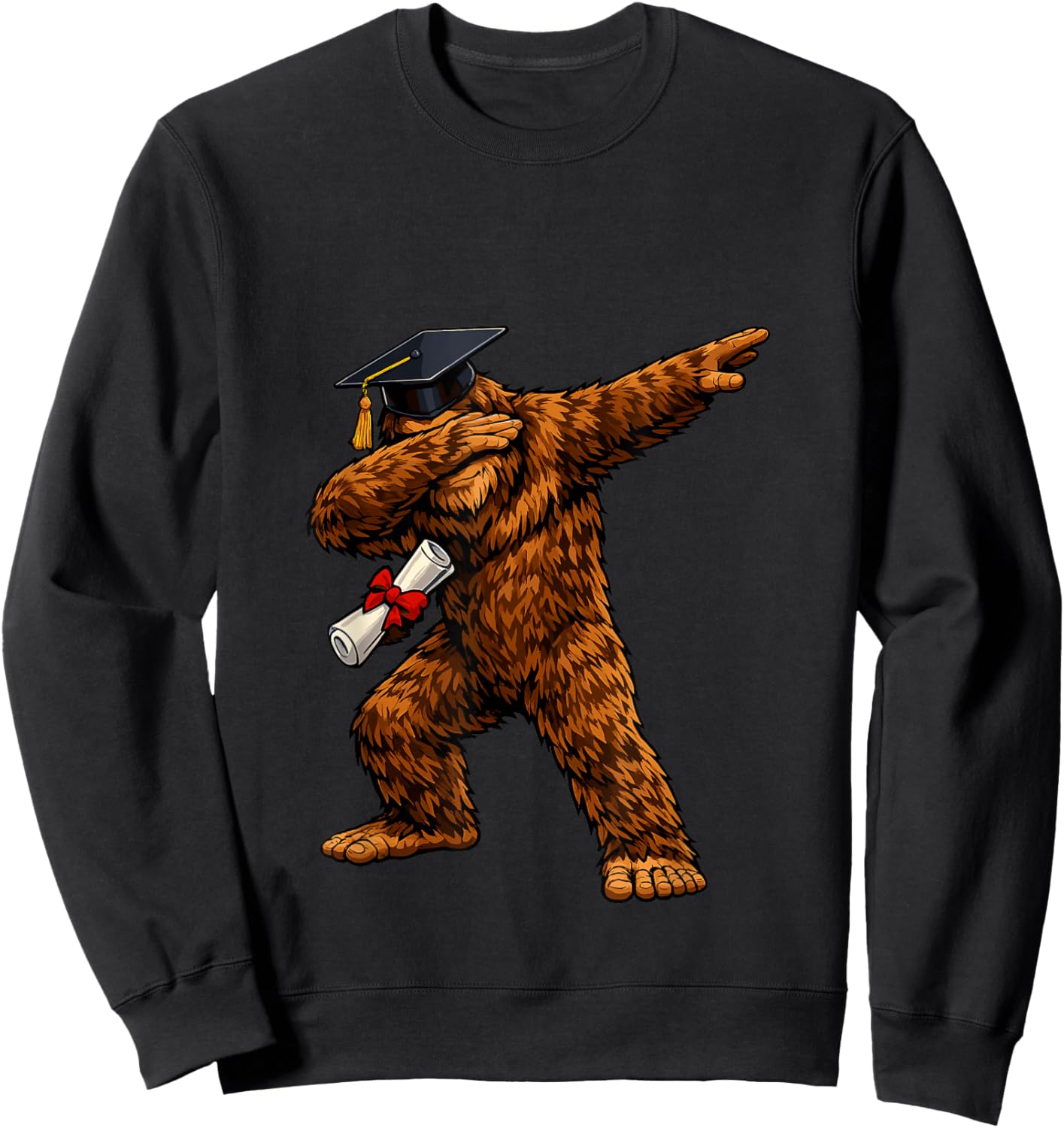 Class of 2026 Graduation 2026 Bigfoot Dabbing Graduate Grad Sweatshirt - Sweatshirt | Black