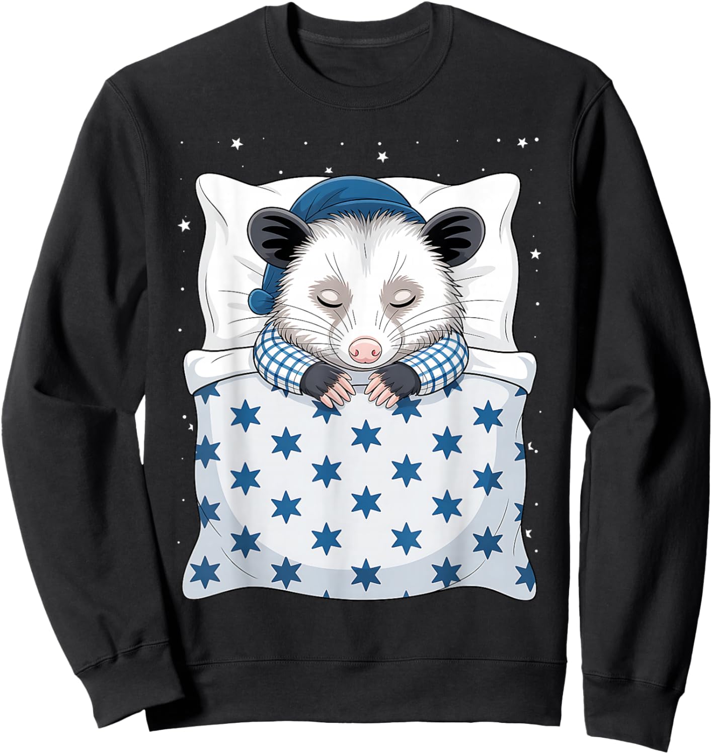 Funny Sleepy Possum Pajama Women Men Kids Boys and Girls Sweatshirt - Sweatshirt | Black