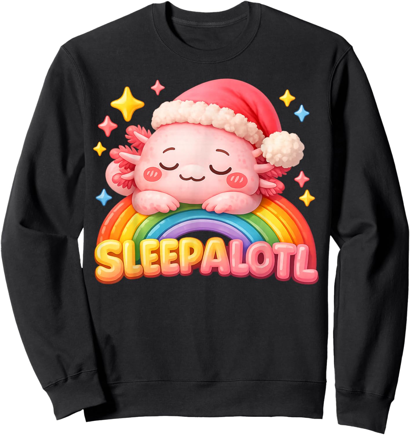 Axolotl Pajamas Girls Boys Kids Sleepshirt Sleepalotl Sweatshirt - Sweatshirt | Black