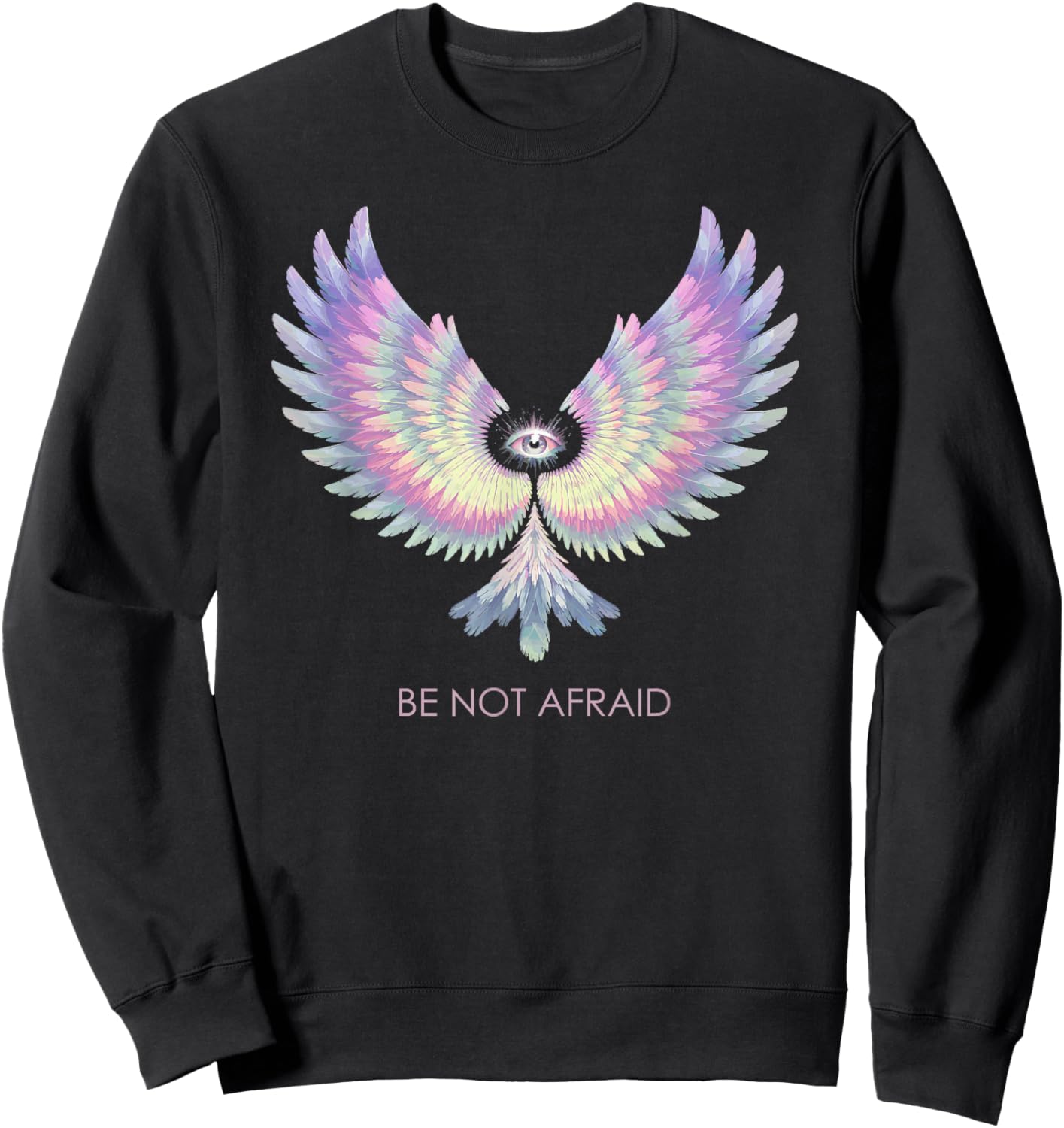 Be Not Afraid Biblically Accurate Angel Aesthetic Sweatshirt - Sweatshirt | Black