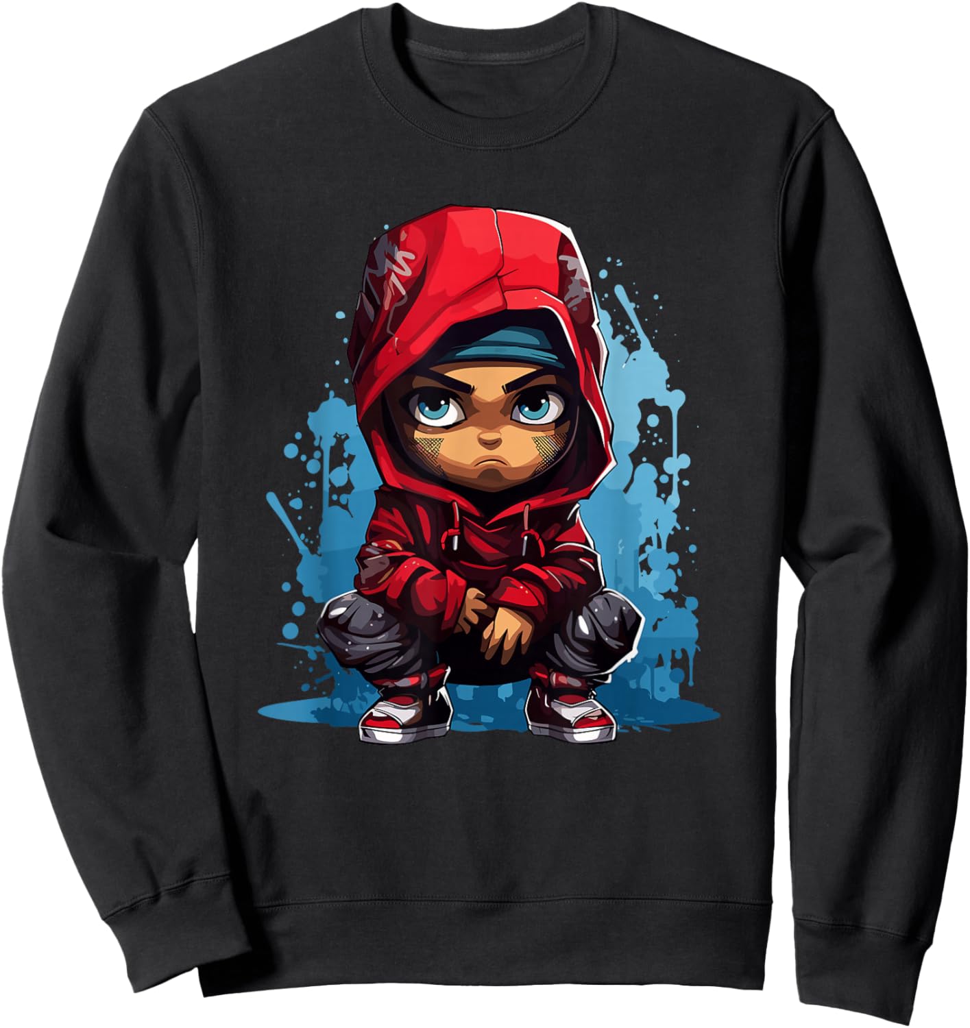 Cool Boy Urban Graffiti Street Art Style Sweatshirt - Sweatshirt | Black