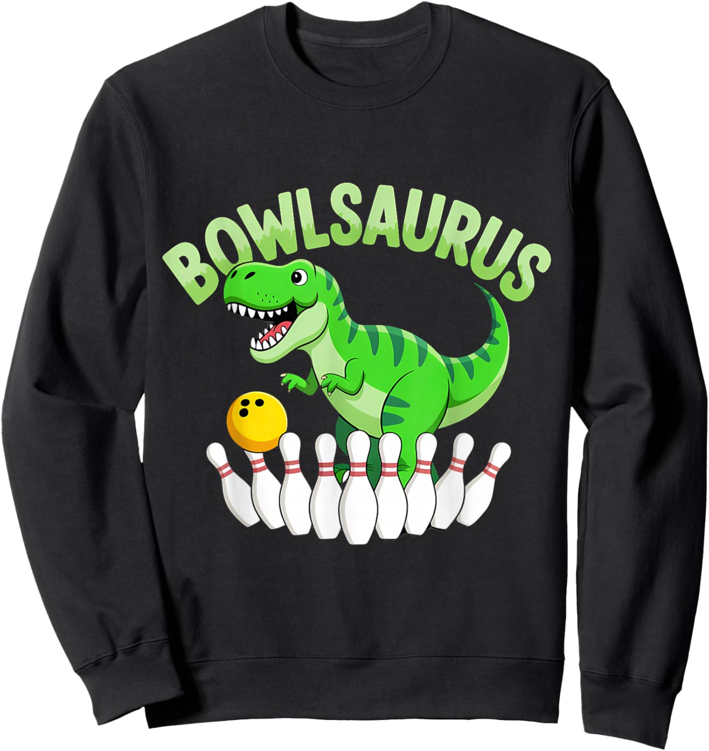 Bowling Dinosaur Sweatshirt - Sweatshirt | Black