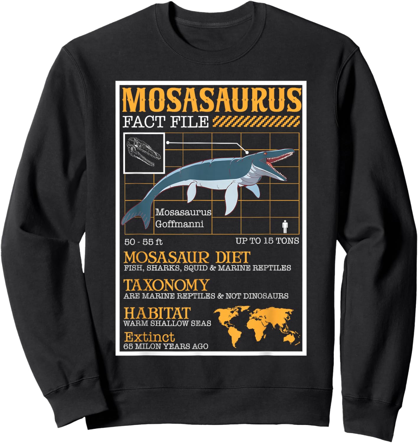 Mosasaurus Sweatshirt - Sweatshirt | Black