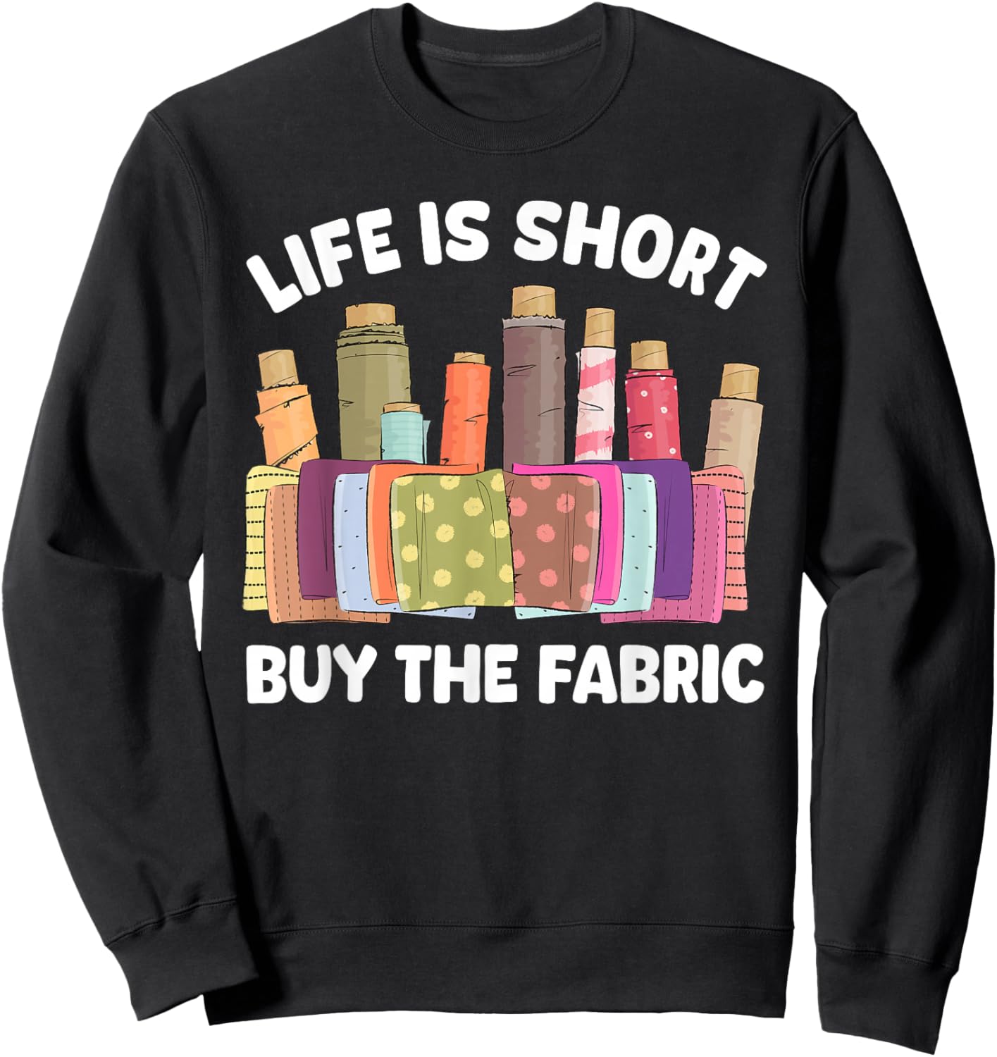 Cool Quilting Art Women Sewer Quilter Fabric Sewing Sweatshirt - Sweatshirt | Black