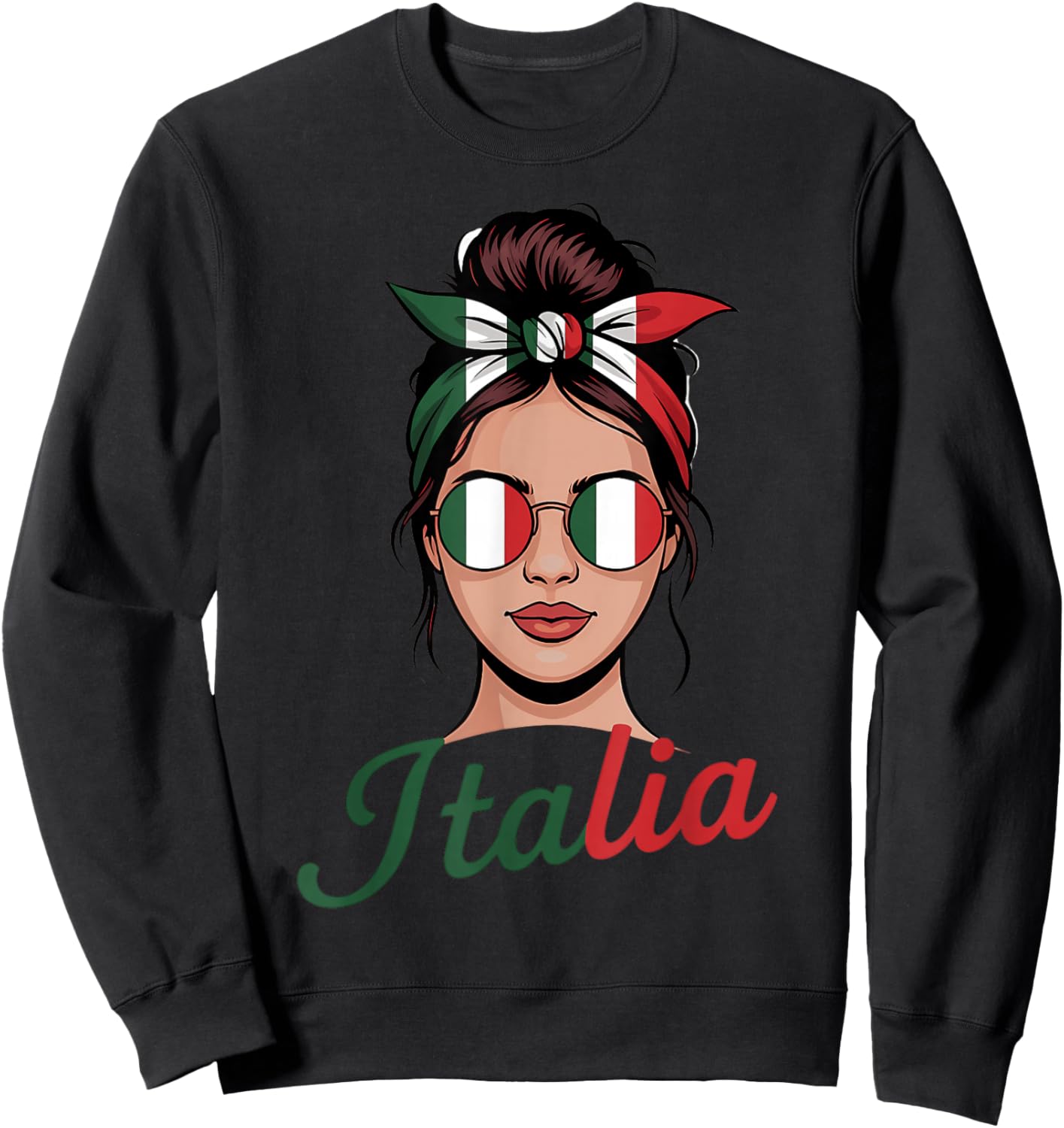 Drapeau de l'Italie Racines Italiennes Sweatshirt - Sweatshirt | Black