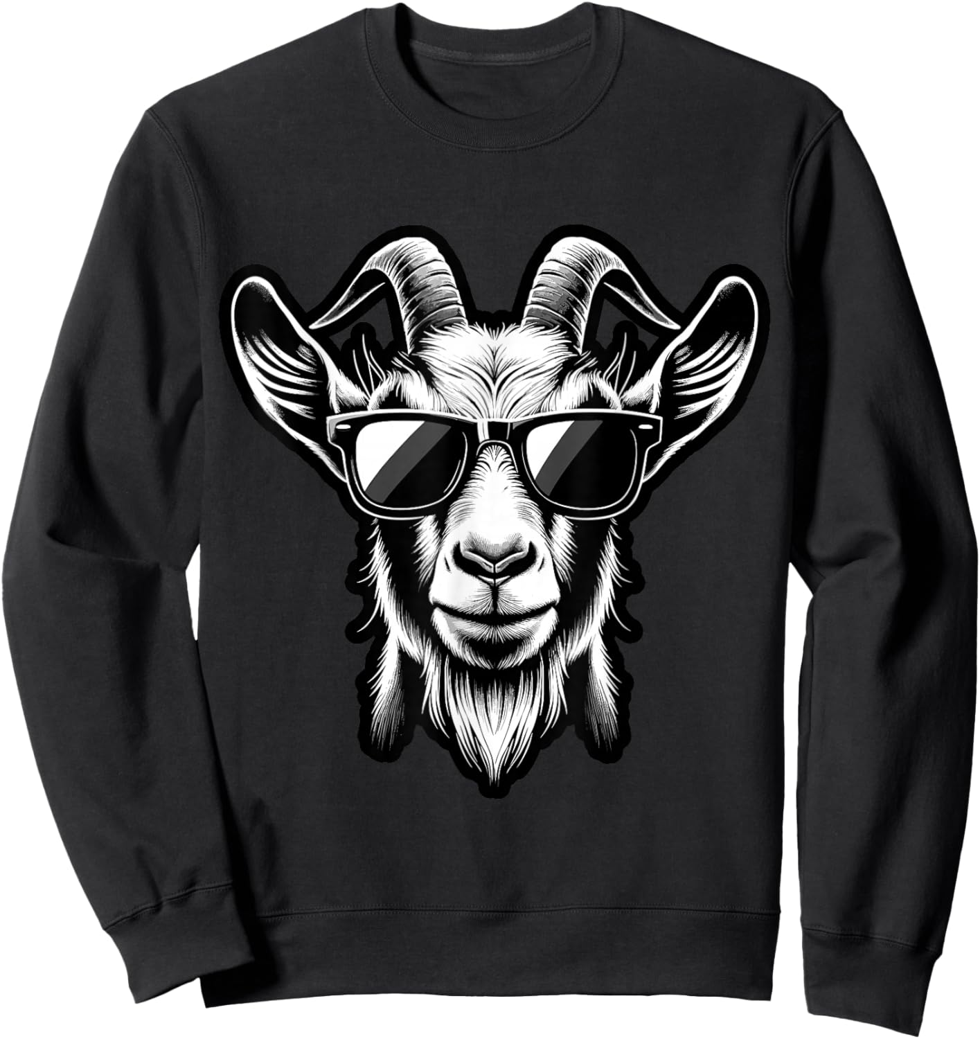 Cool Goat with Sunglasses Sweatshirt - Sweatshirt | Black