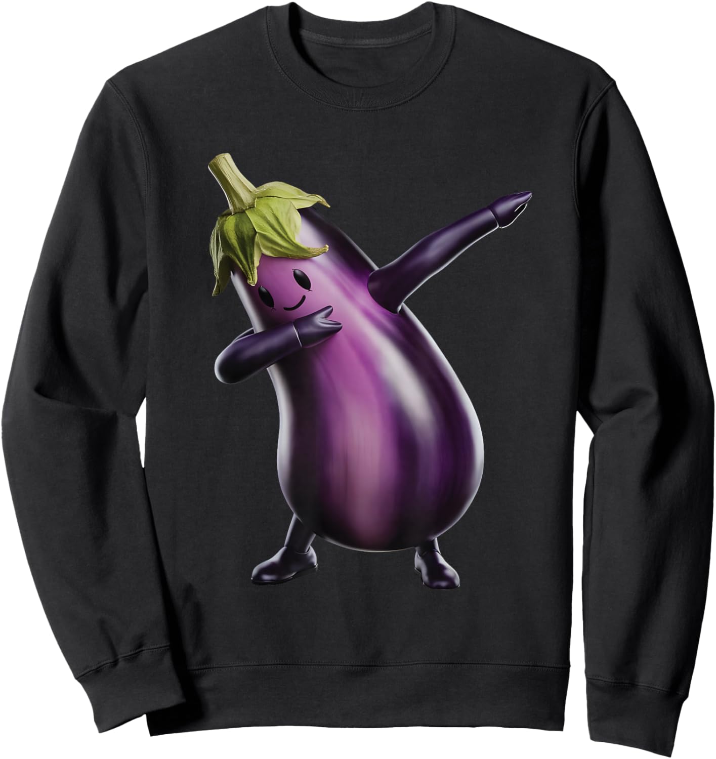 Eggplant Dabbing Sweatshirt - Sweatshirt | Black