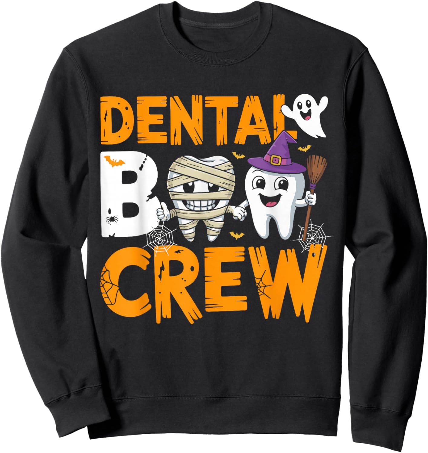 Dental Boo Crew Dentist Assistant Halloween Costume Sweatshirt - Sweatshirt | Black