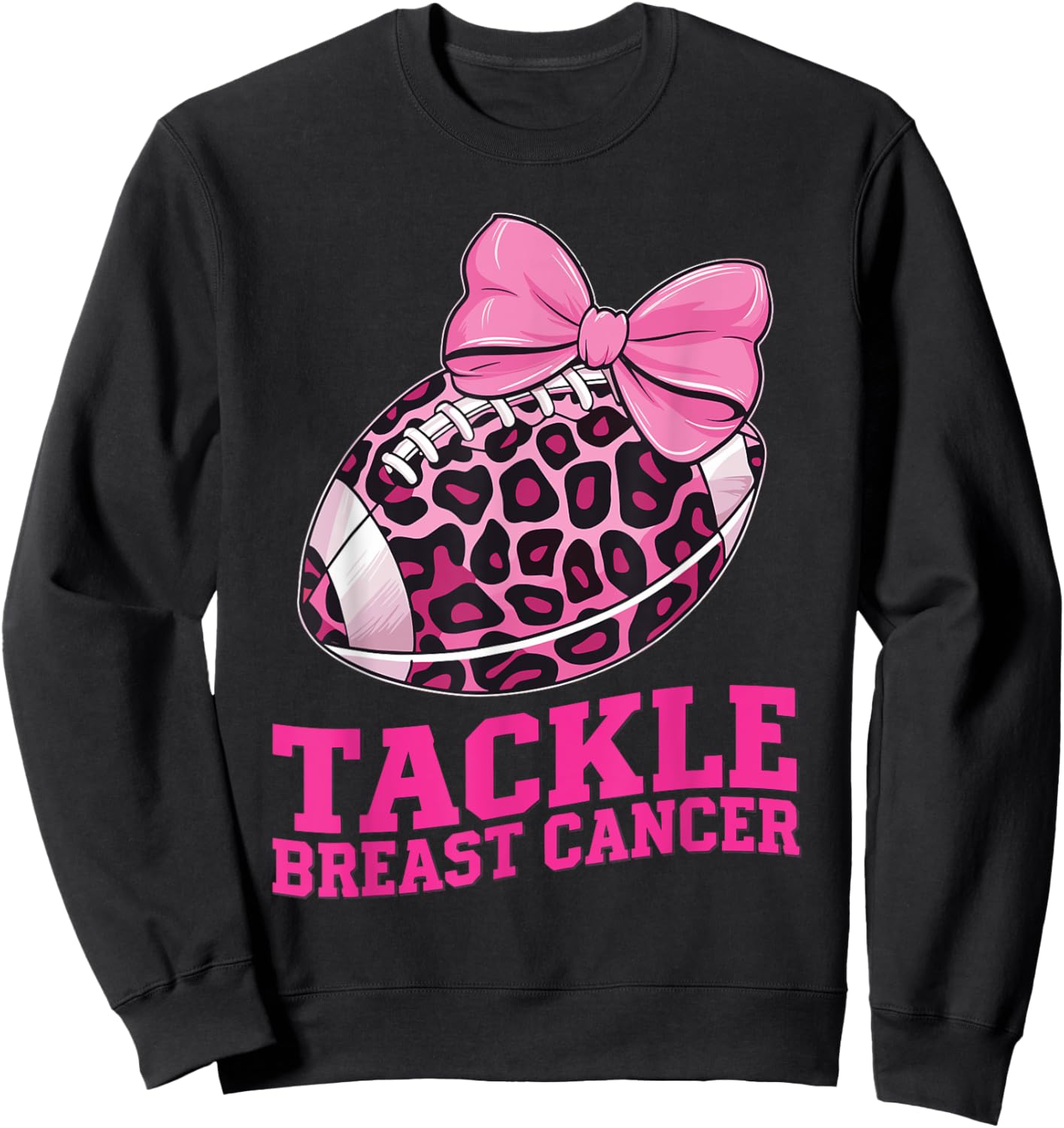 Tackle Breast Cancer Awareness American Football Women Kids Sweatshirt - Sweatshirt | Black