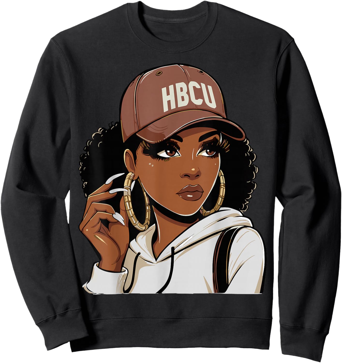 HBCU Girl Black College Afro Sweatshirt - Sweatshirt | Black