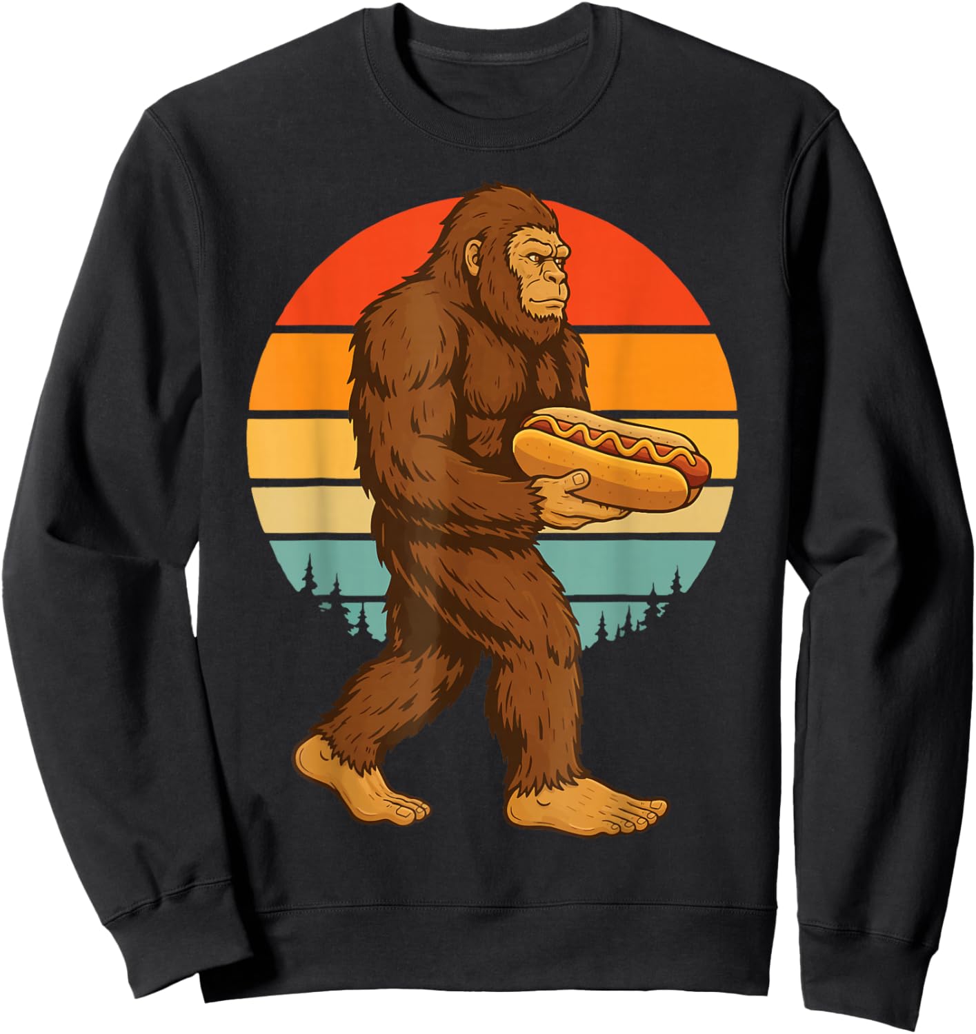 Bigfoot Hot Dog Retro Sweatshirt - Sweatshirt | Black