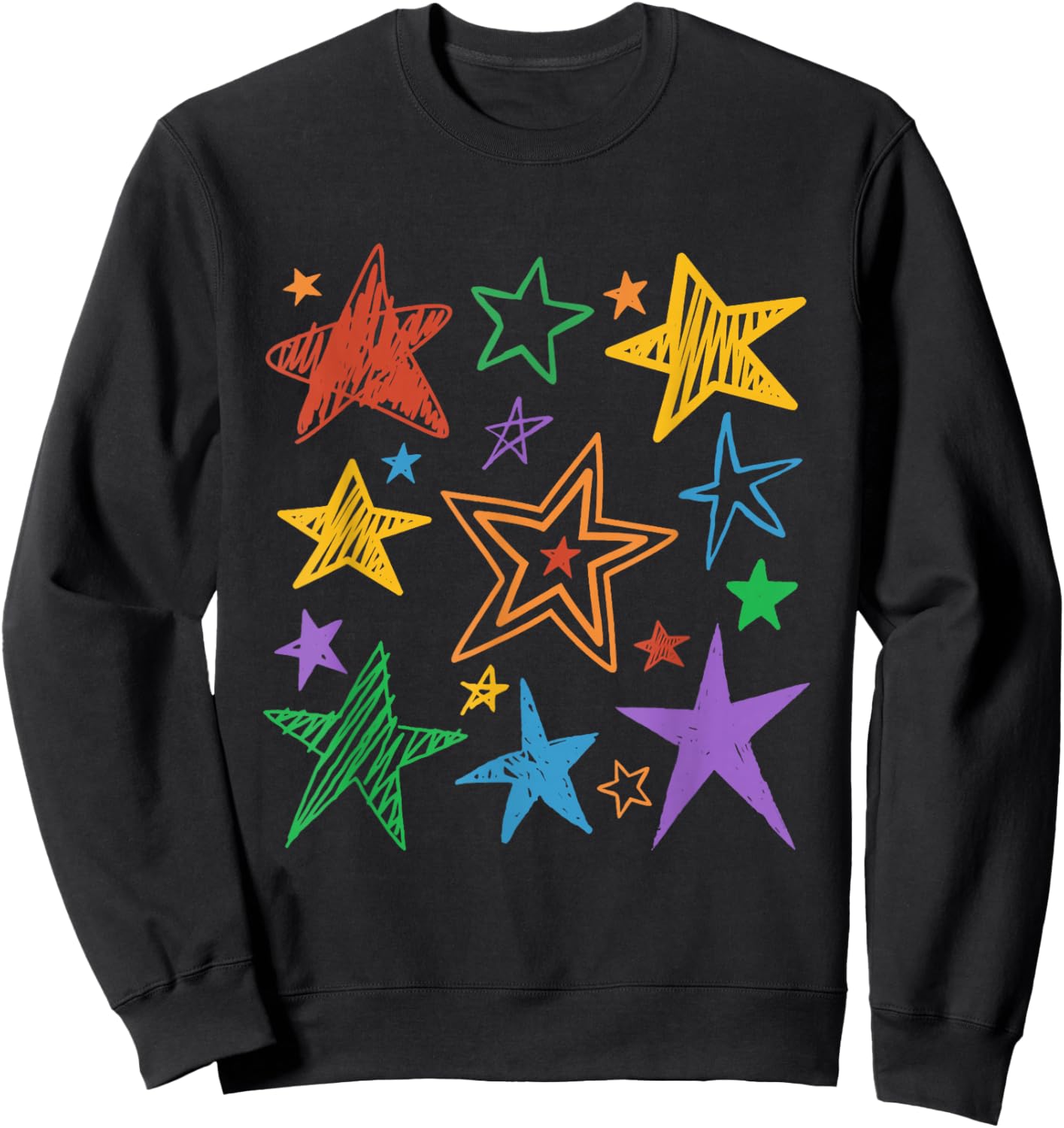 Subtle Pride Month Rainbow Stars LGBTQ LGBT Ally Sweatshirt - Sweatshirt | Black