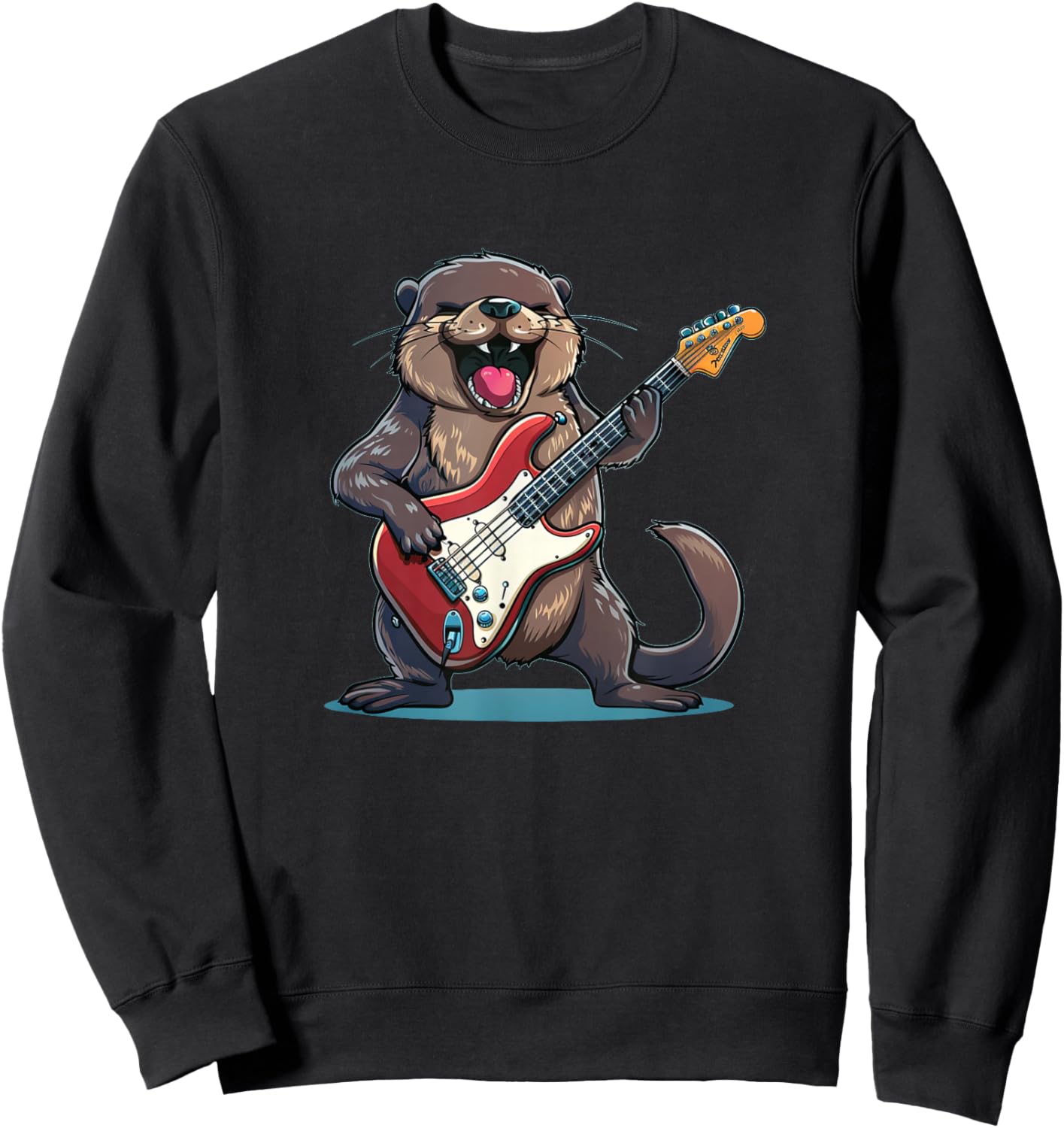 Cute rocking Otter Costume for Adults and Kids Sweatshirt - Sweatshirt | Black