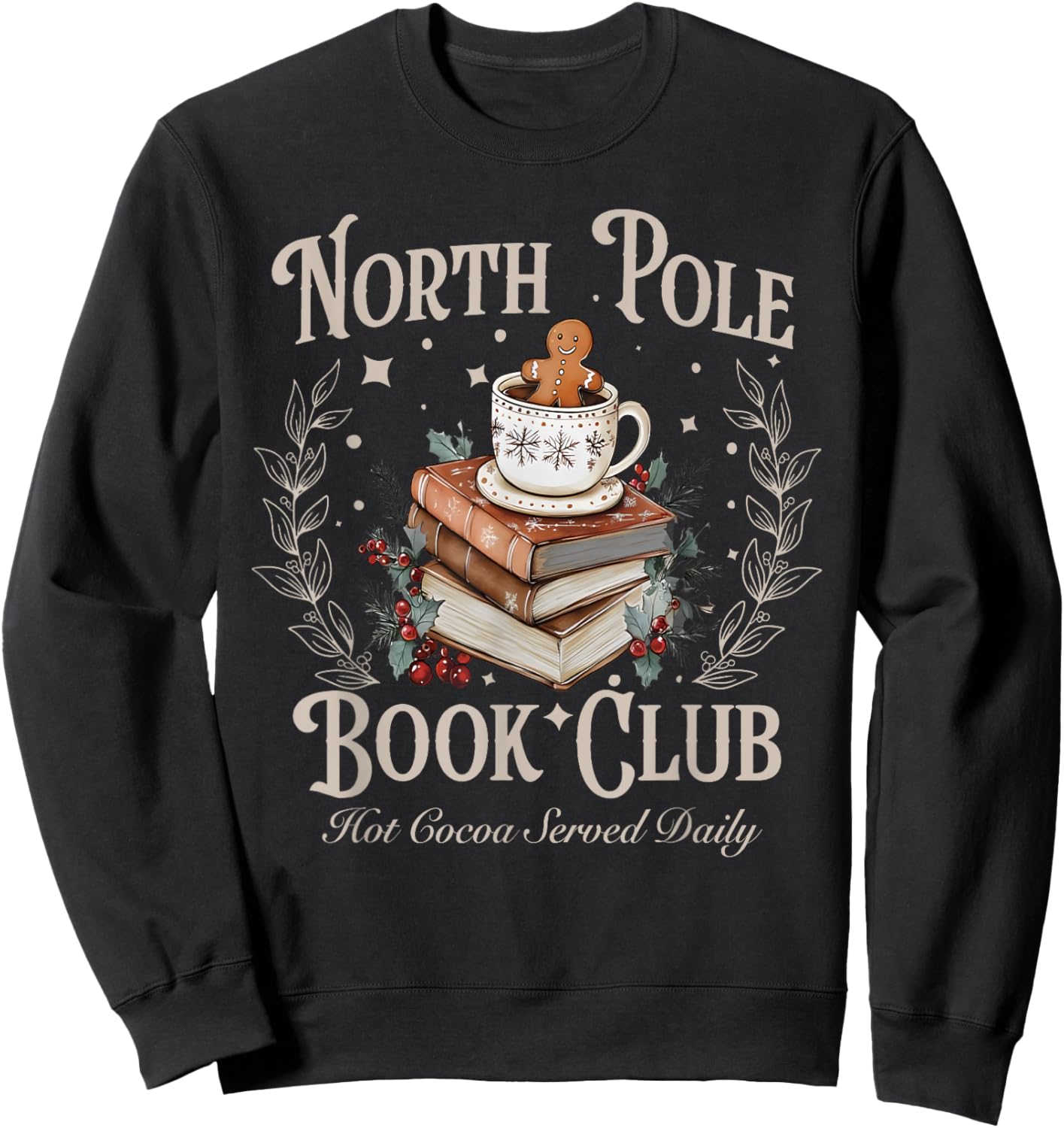 All Booked for Christmas Coquette Xmas Book Club Book Lovers Sweatshirt - Sweatshirt | Black