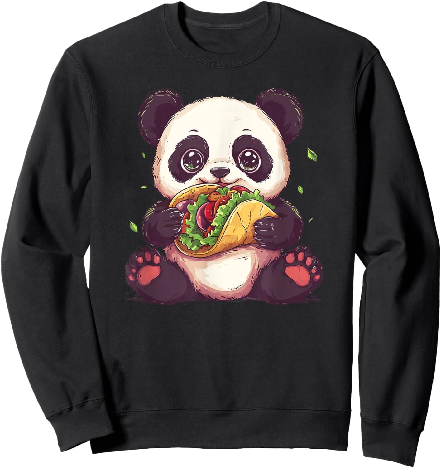 Panda Enjoys Taco Snack Sweatshirt - Sweatshirt | Black