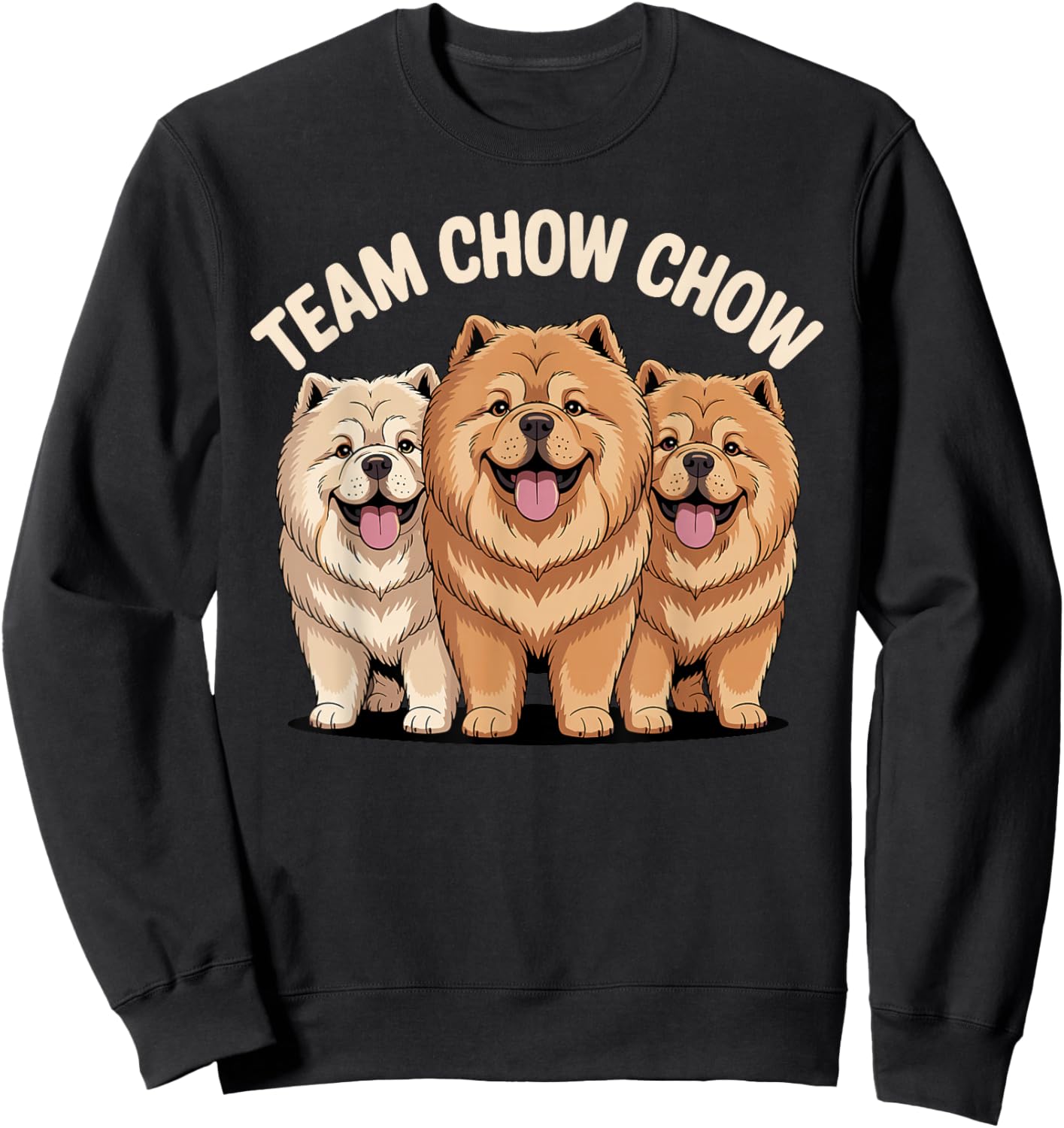 Cartoon Lion Dog Pet Dog Breed Team Chow Chow Sweatshirt - Sweatshirt | Black