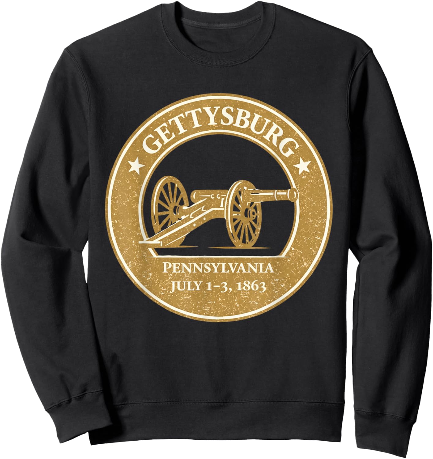 American History 1863 Gettysburg Strong Battlefields Crew Sweatshirt - Sweatshirt | Black